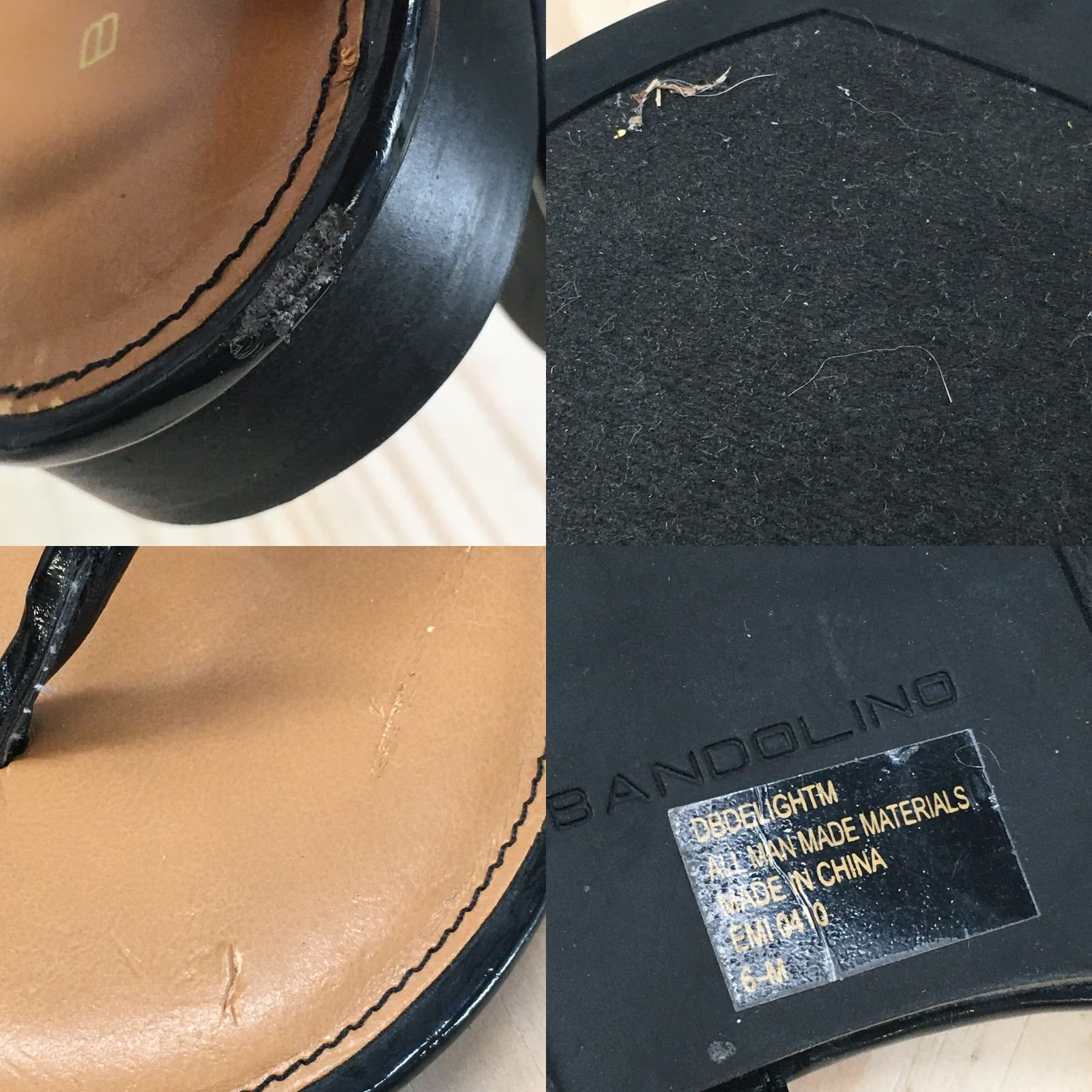 Vintage Bandolino Sandals Womens 6 M Delight Slingback Black Faux Leather Casual Buckle Shoes Size US 6 / IT 36 - 9 Thumbnail