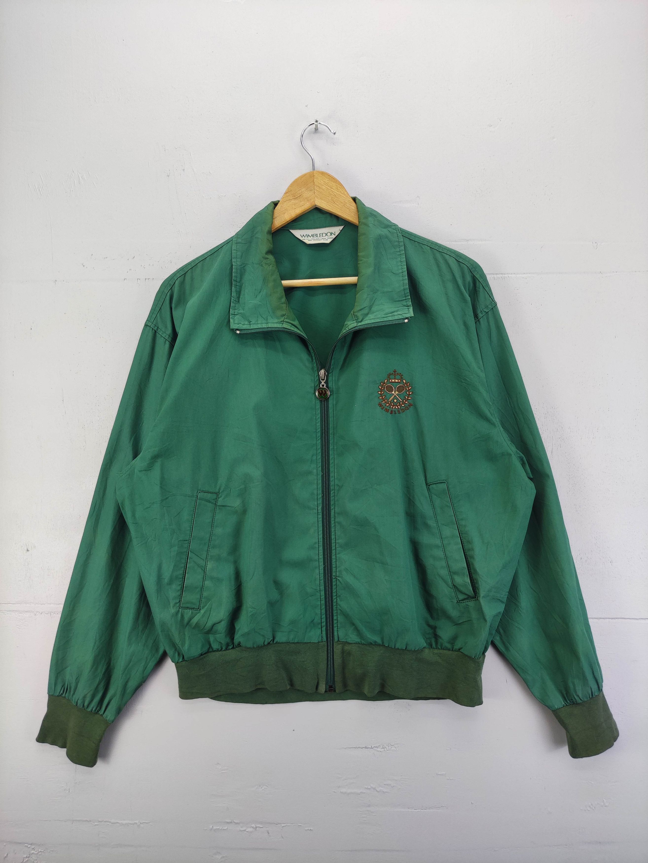 image of Vintage Wimbledon Casual Jacket Zipper in Green, Men's (Size Large)