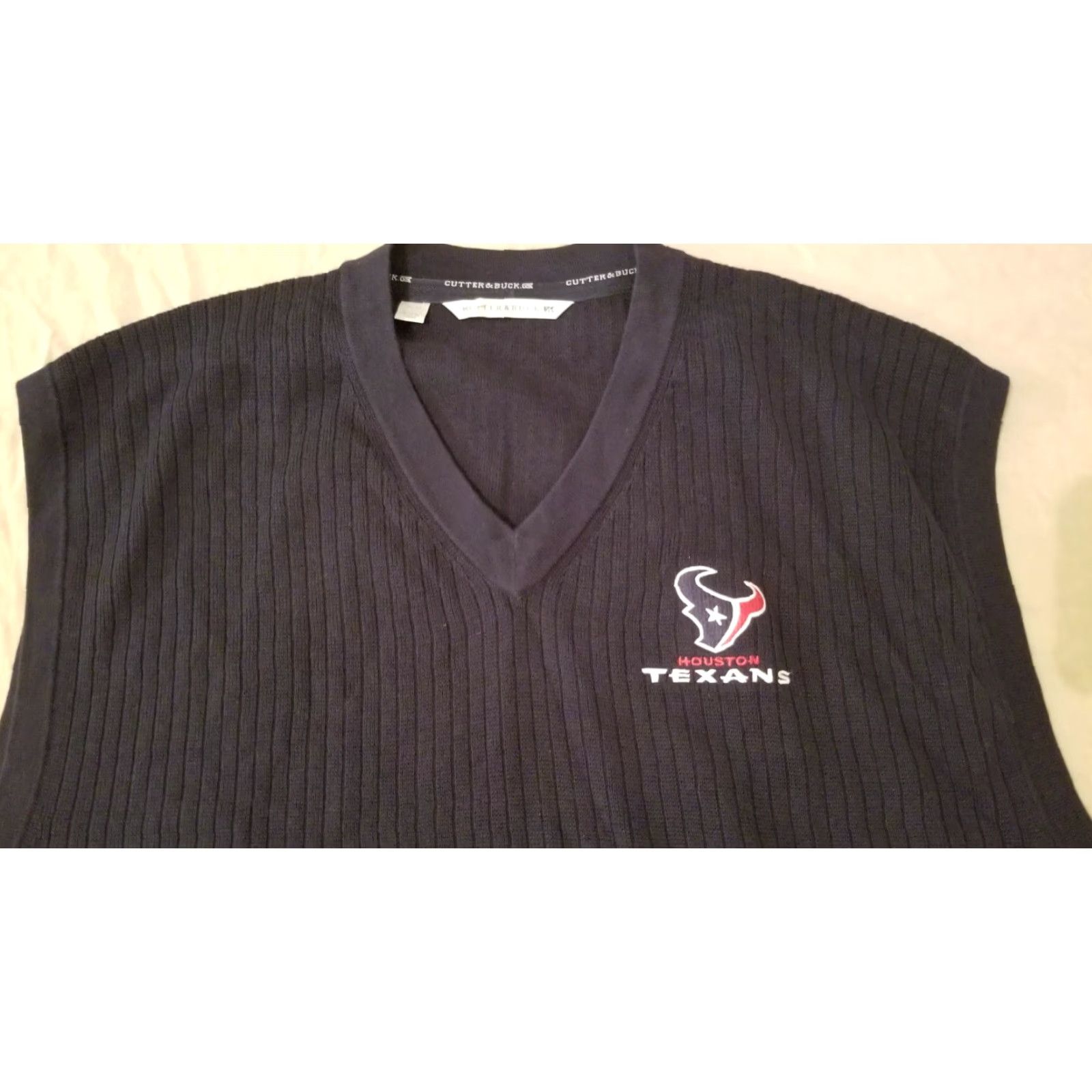 Cutter & Buck Cutter & Buck Houston Texans Vest Mens XL Navy Blue Cotton Size US XL / EU 56 / 4 - 2 Thumbnail