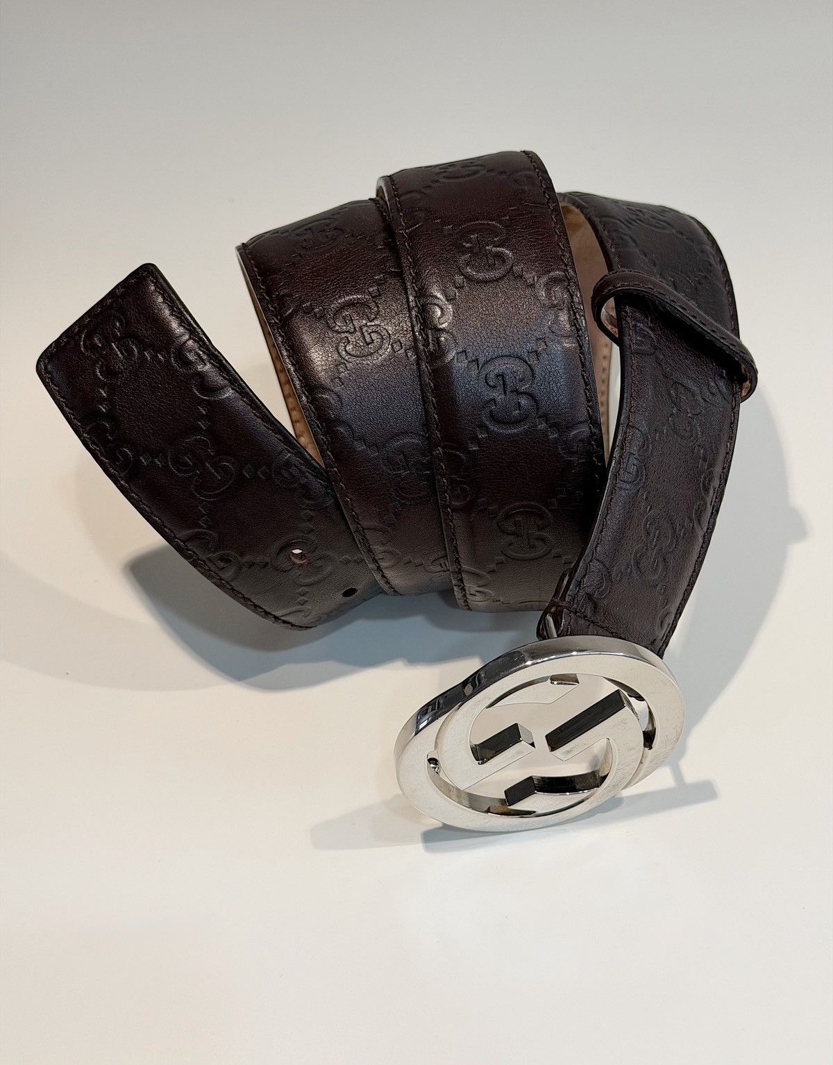 Gucci GUCCI GG Monogram Leather Belt Demna Nettspend Fakemink Logo Size ONE SIZE - 2 Thumbnail