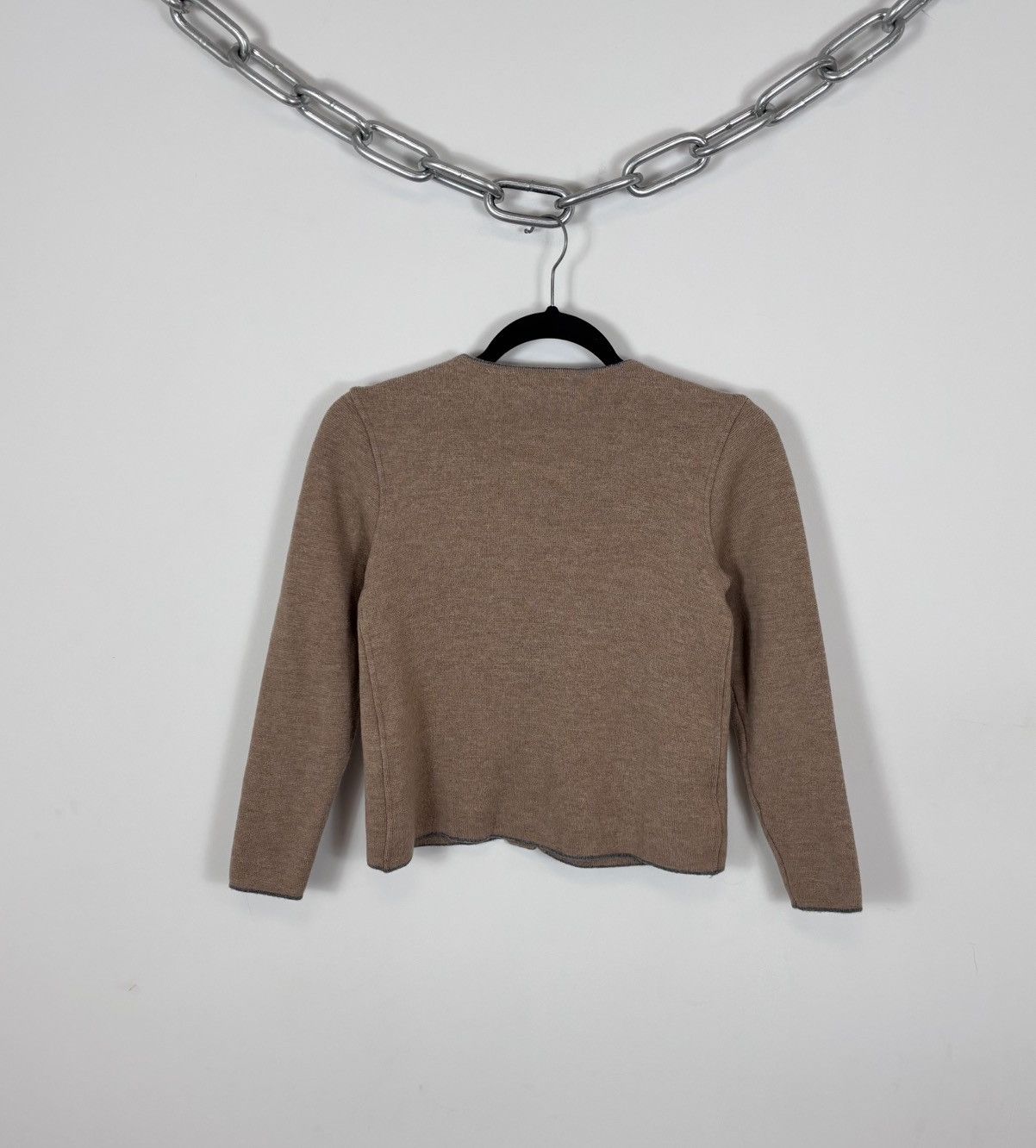 Strenstroms Stenstroms Women’s Beige Brown Wool Cardigan Sweater Size S / US 4 / IT 40 - 13 Thumbnail