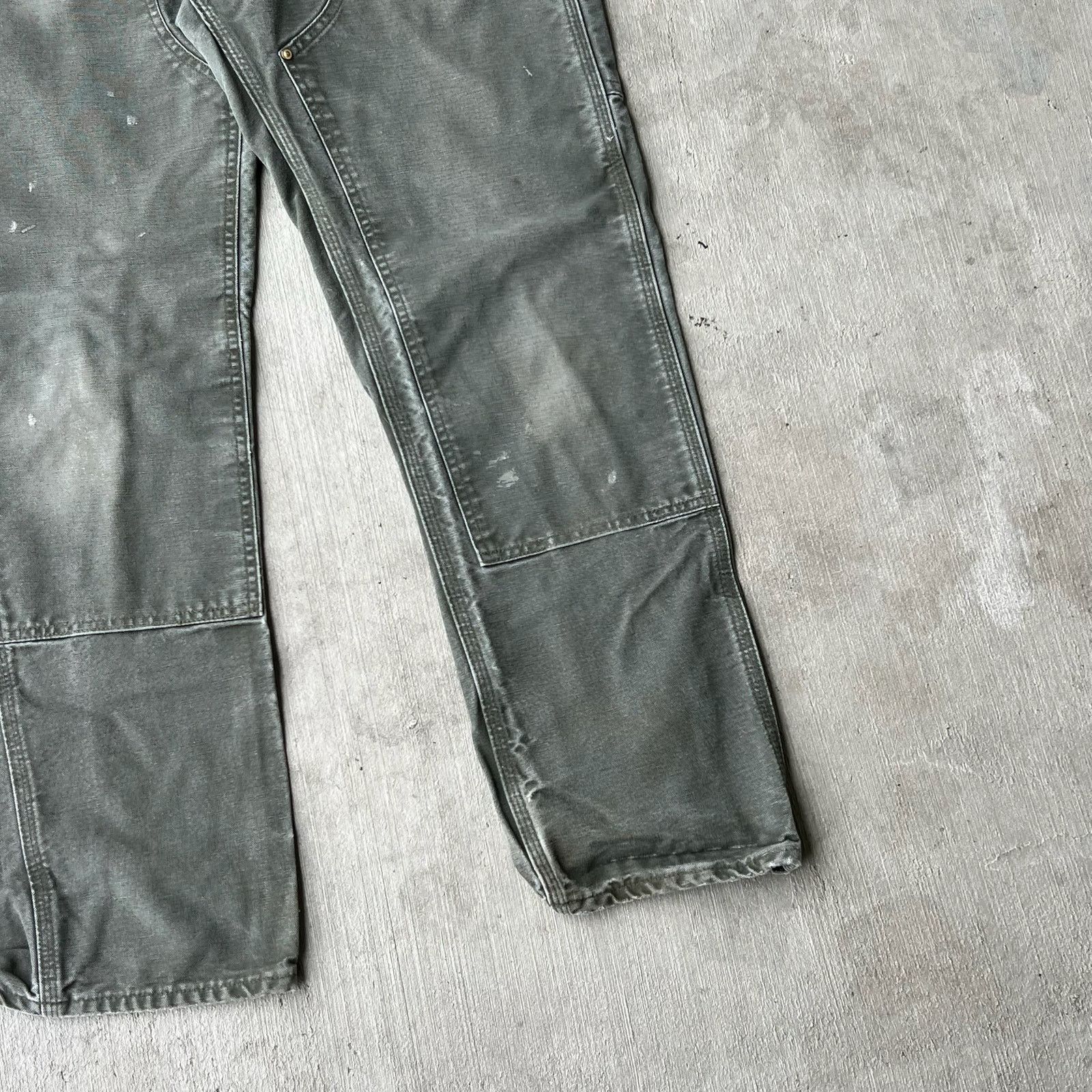 Carhartt × Vintage Carhartt faded MOS green double knee work carpenter pants Size US 31 - 7 Thumbnail