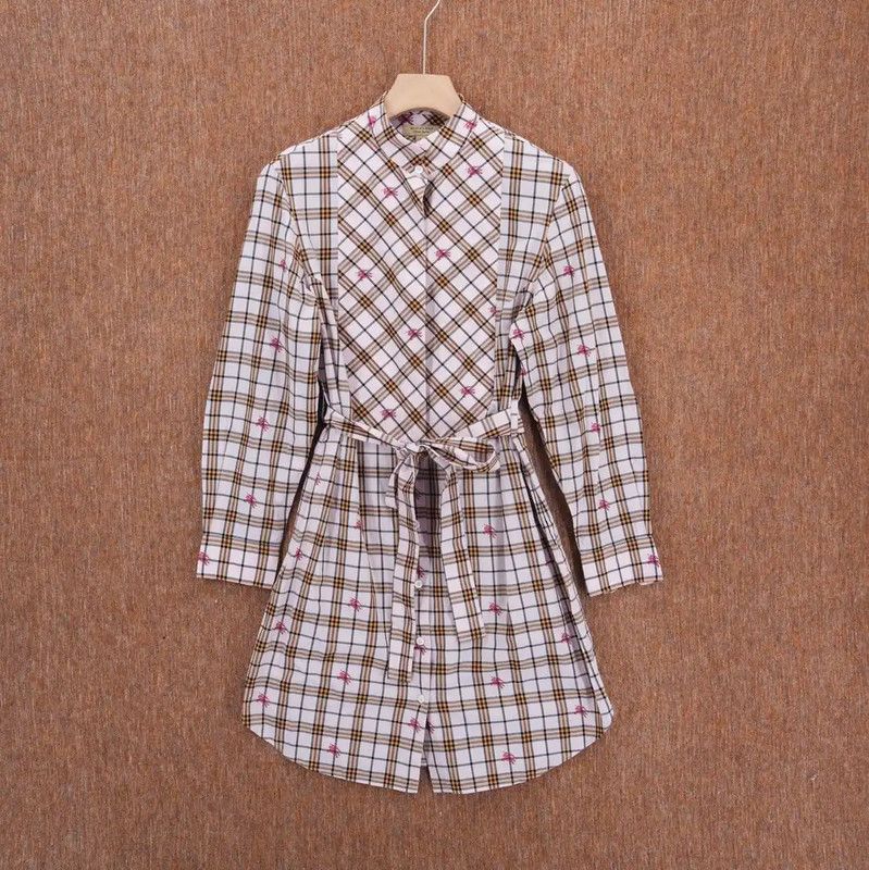 Burberry Burberry Pink Plaid Long Sleeve Dress Size M / US 6-8 / IT 42-44 - 1 Thumbnail