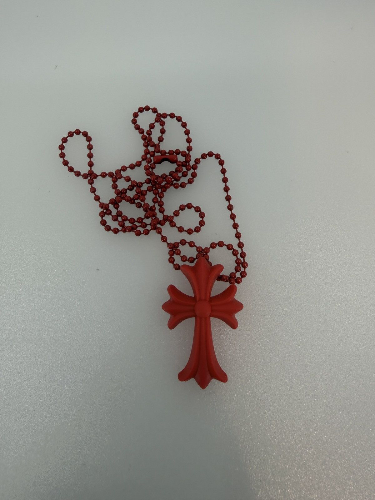 Chrome Hearts Chrome Hearts Silichrome Cross Silicon Necklace Red Size ONE SIZE - 1 Thumbnail