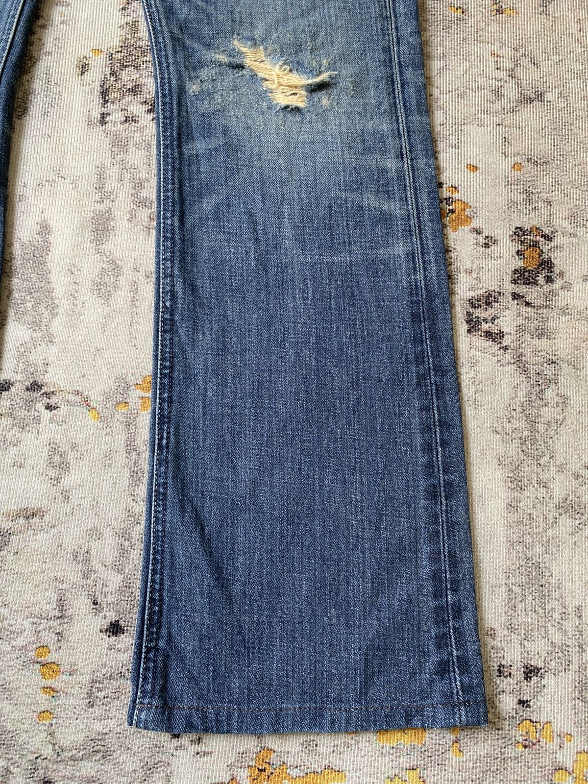 Japanese Brand Lee Distressed Flare Denim Size US 30 / EU 46 - 5 Thumbnail