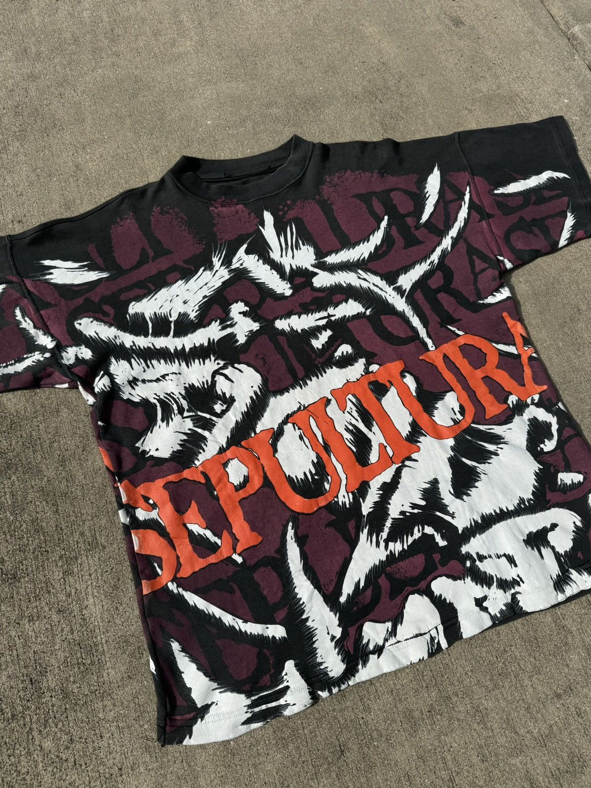 Vintage 1992 Sepultura AOP fader grail all over print grunge Size US L / EU 52-54 / 3 - 3 Thumbnail