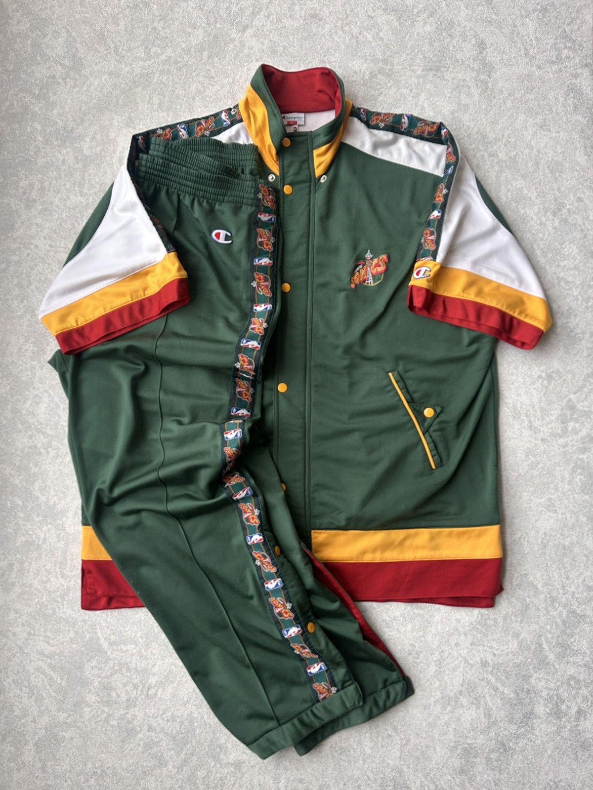 Champion Y2K 90s NBA Champion Seattle Supersonics Warm up Suit Size US XL / EU 56 / 4 - 9 Thumbnail