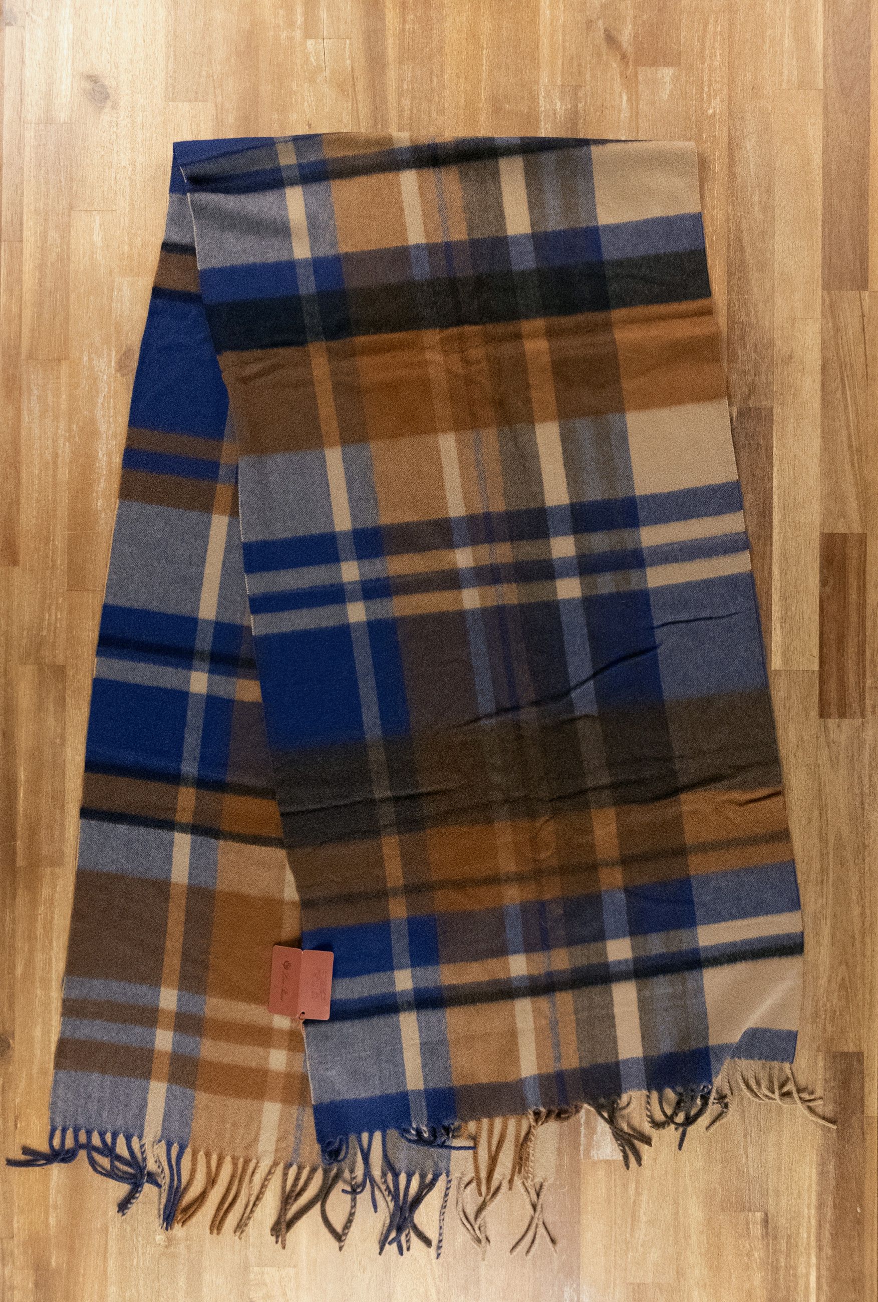 Loro Piana LORO PIANA Grande College brown checkered cashmere scarf Size ONE SIZE - 4 Thumbnail
