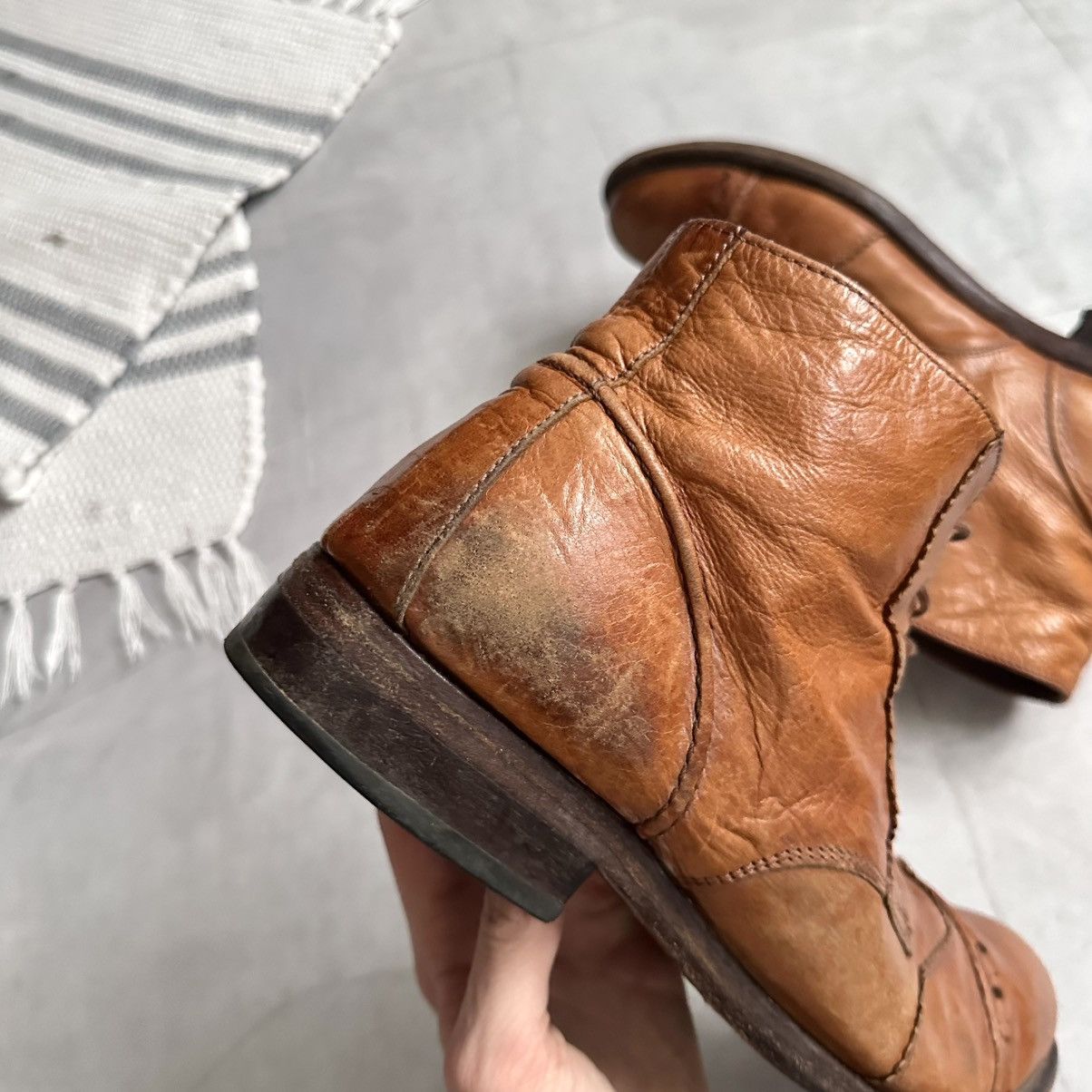 Dirk Bikkembergs 00s Moma Brogue Derby Lace Up Boots Avantgarde Guidi Vibe Size US 12 / EU 45 - 7 Thumbnail