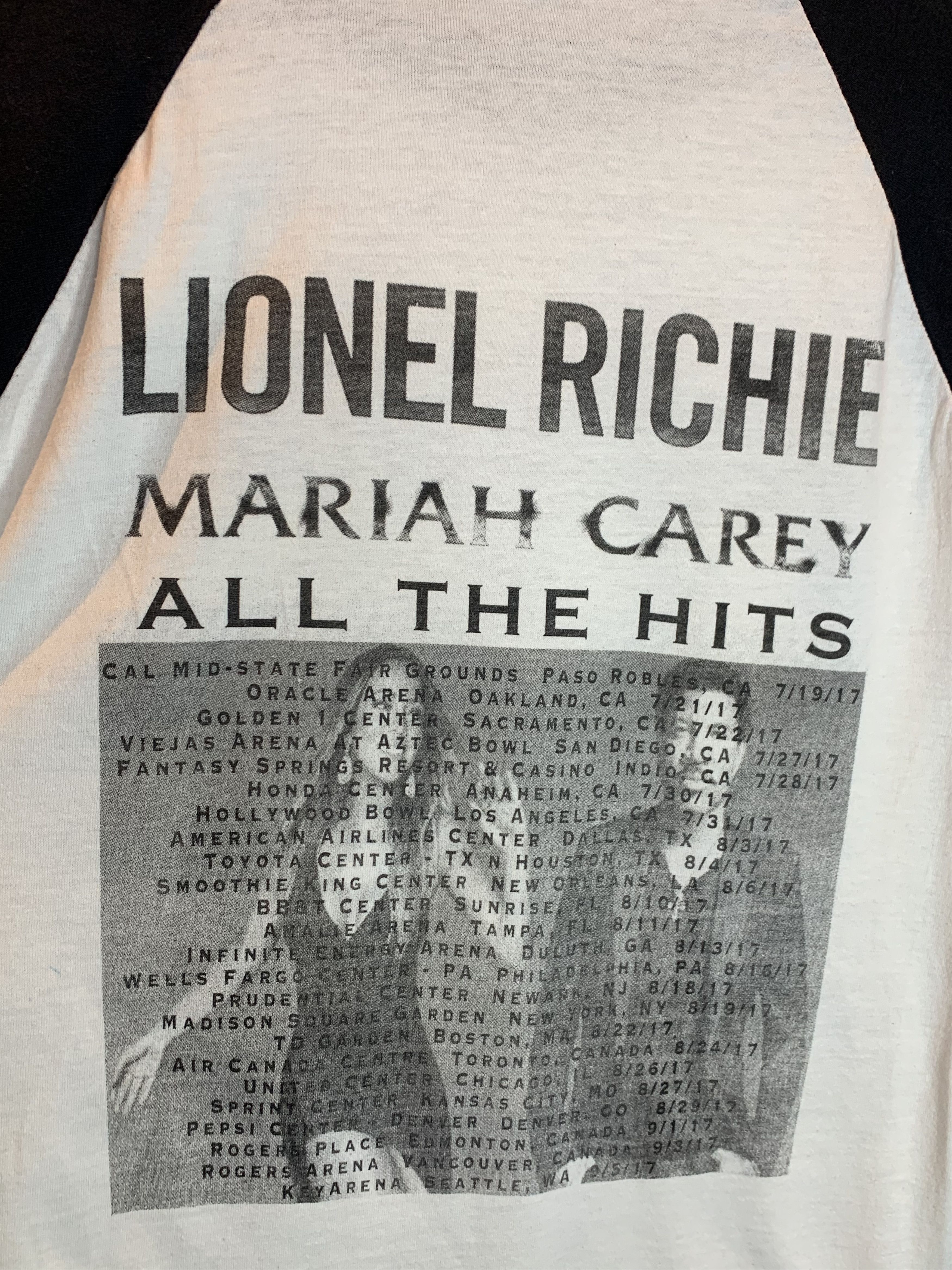 Band Tees *RARE* Lionel Richie Mariah Carey Tour Art Raglan T-Shirt Size US M / EU 48-50 / 2 - 4 Thumbnail