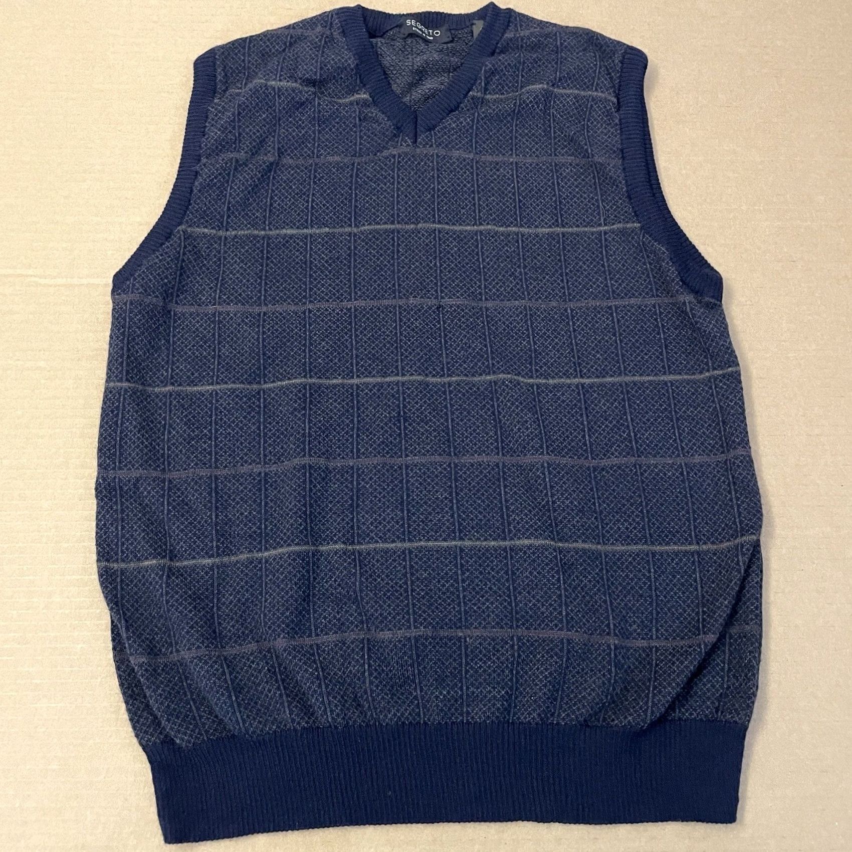 Vintage VINTAGE Segreto Vest Adult Large Blue Sweater Golf Fine Merino Wool Golfer Mens Size US L / EU 52-54 / 3 - 2 Thumbnail