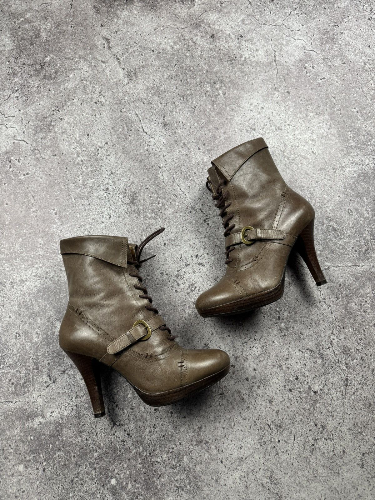 If Six Was Nine Vintage AS 98 Heel Rick Owens Style Leather Heels Boots Y2K Size US 7 / IT 37 - 2 Thumbnail