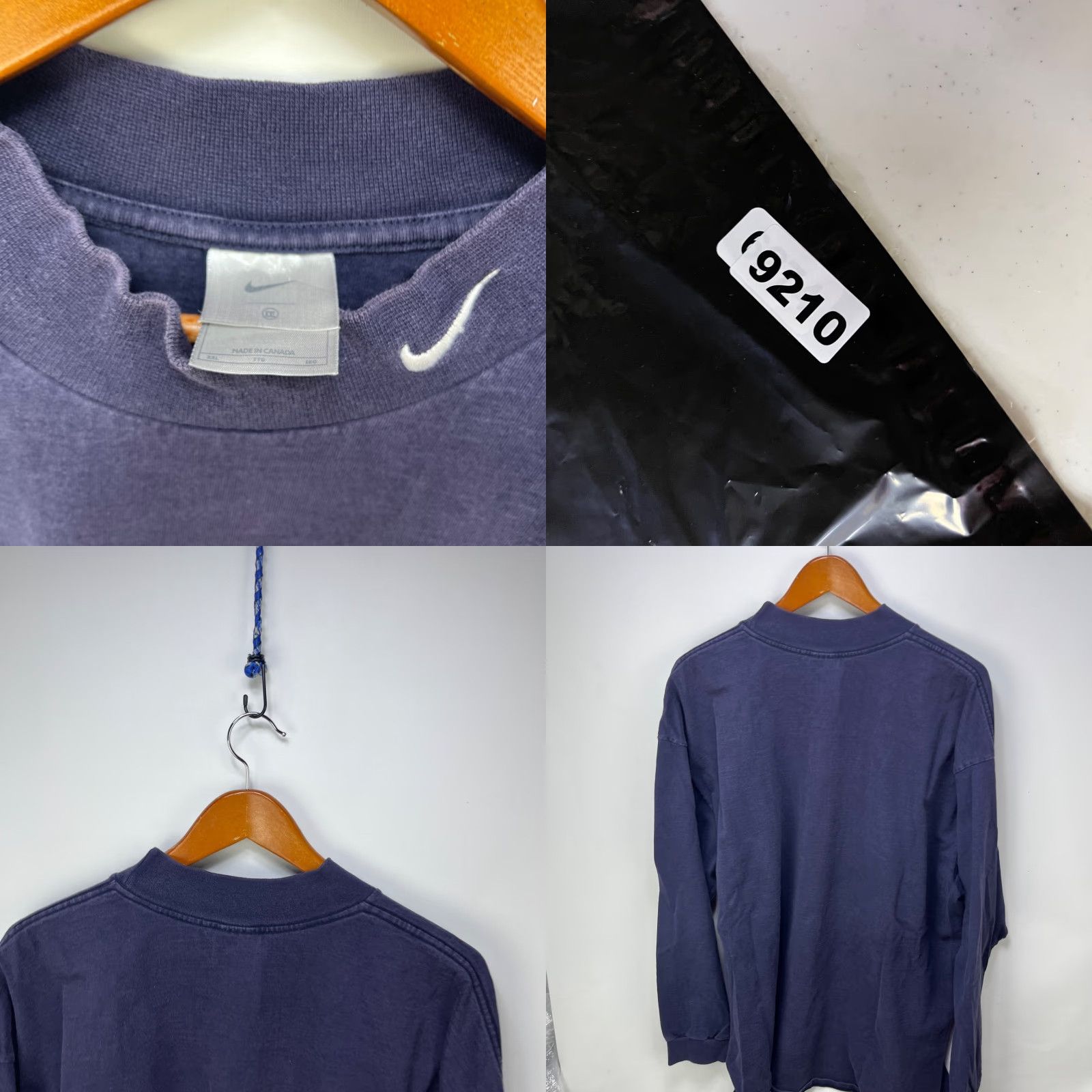 Nike VINTAGE Nike Shirt 2XL Long Sleeve Swoosh Mock Neck Blue Mens Size US XXL / EU 58 / 5 - 8 Thumbnail