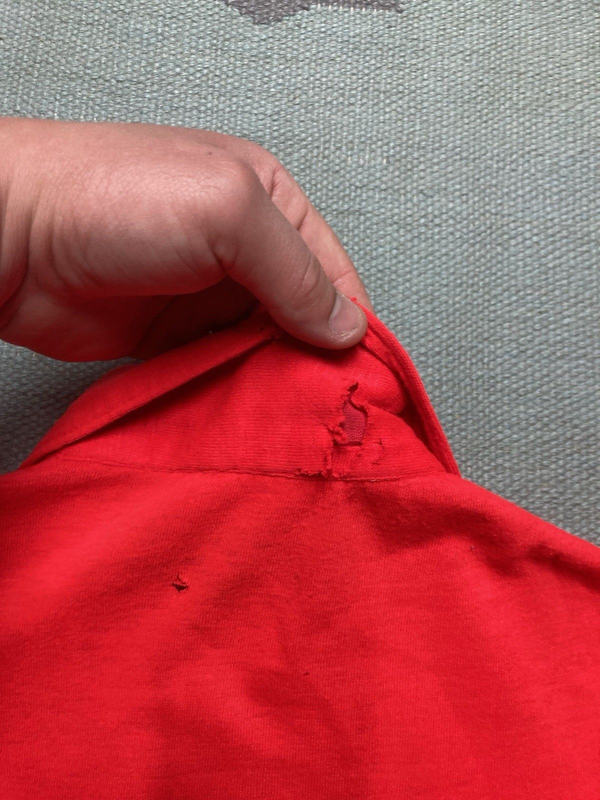 Vintage 1960s short sleeve polo shirt acrylic crimson adult medium Size US M / EU 48-50 / 2 - 9 Thumbnail