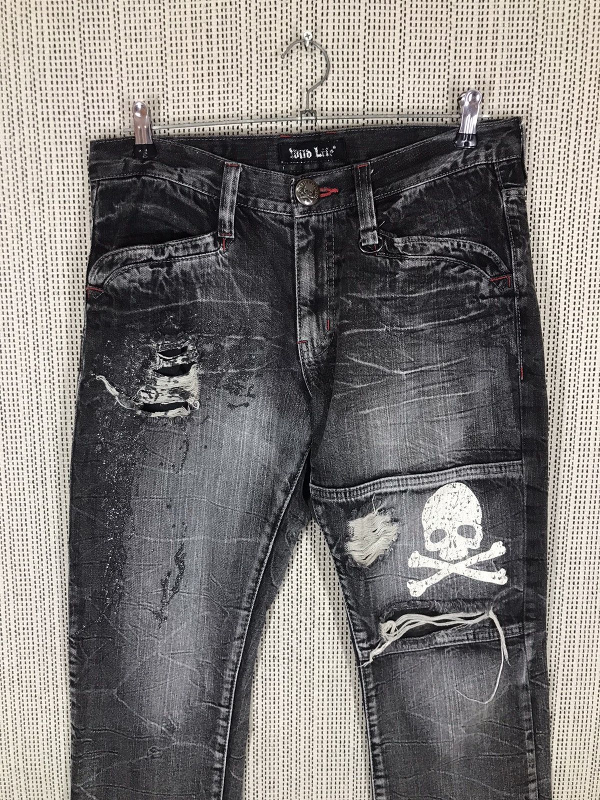 If Six Was Nine × Japanese Brand × Seditionaries ‼️FLARED WILD LIFE SKULL BONES DENIM BOOTCUT‼️ Size US 31 - 2 Thumbnail
