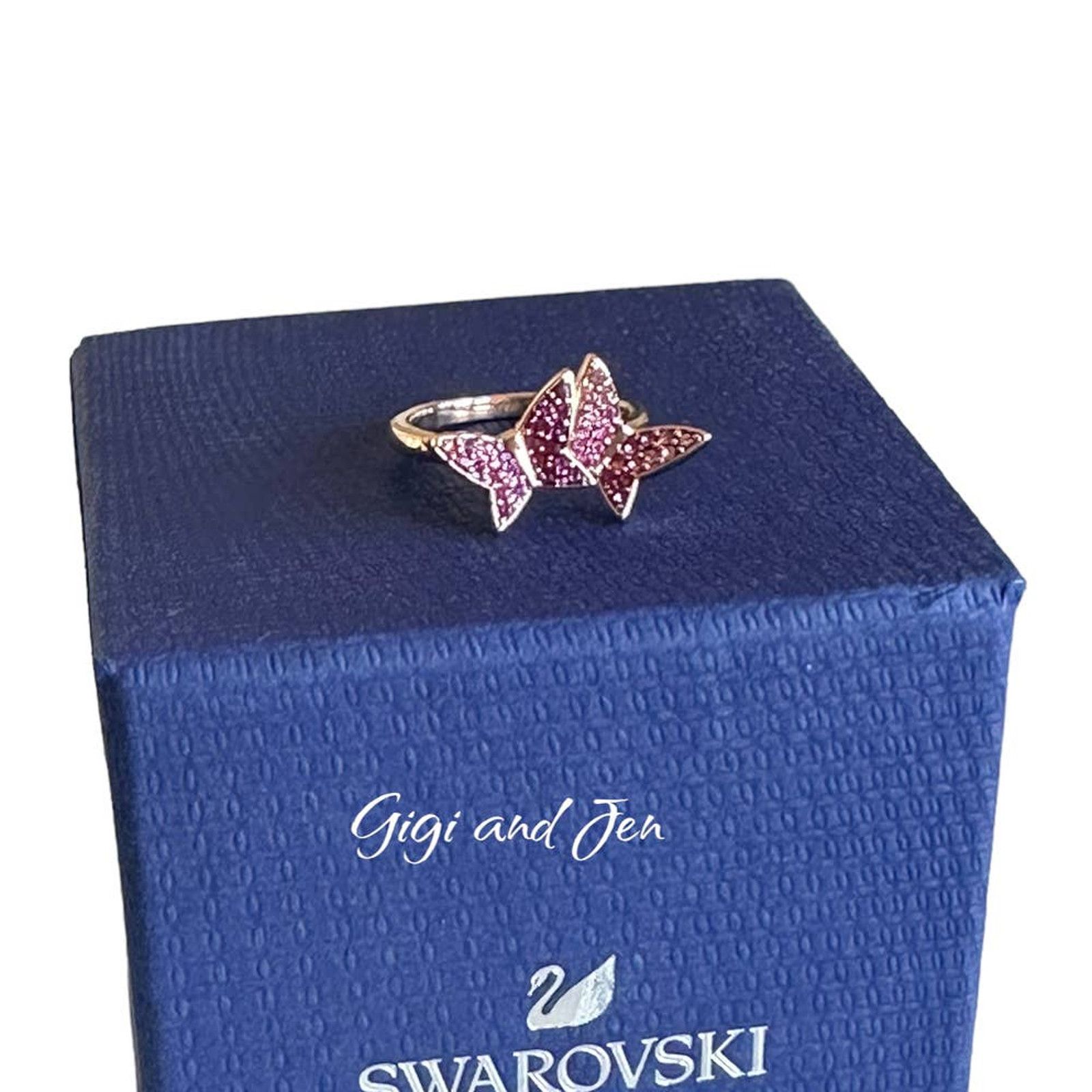 Swarovski Swarovski Lilia ring Set (3), Butterfly, Rose gold-tone 7 Size ONE SIZE - 9 Thumbnail