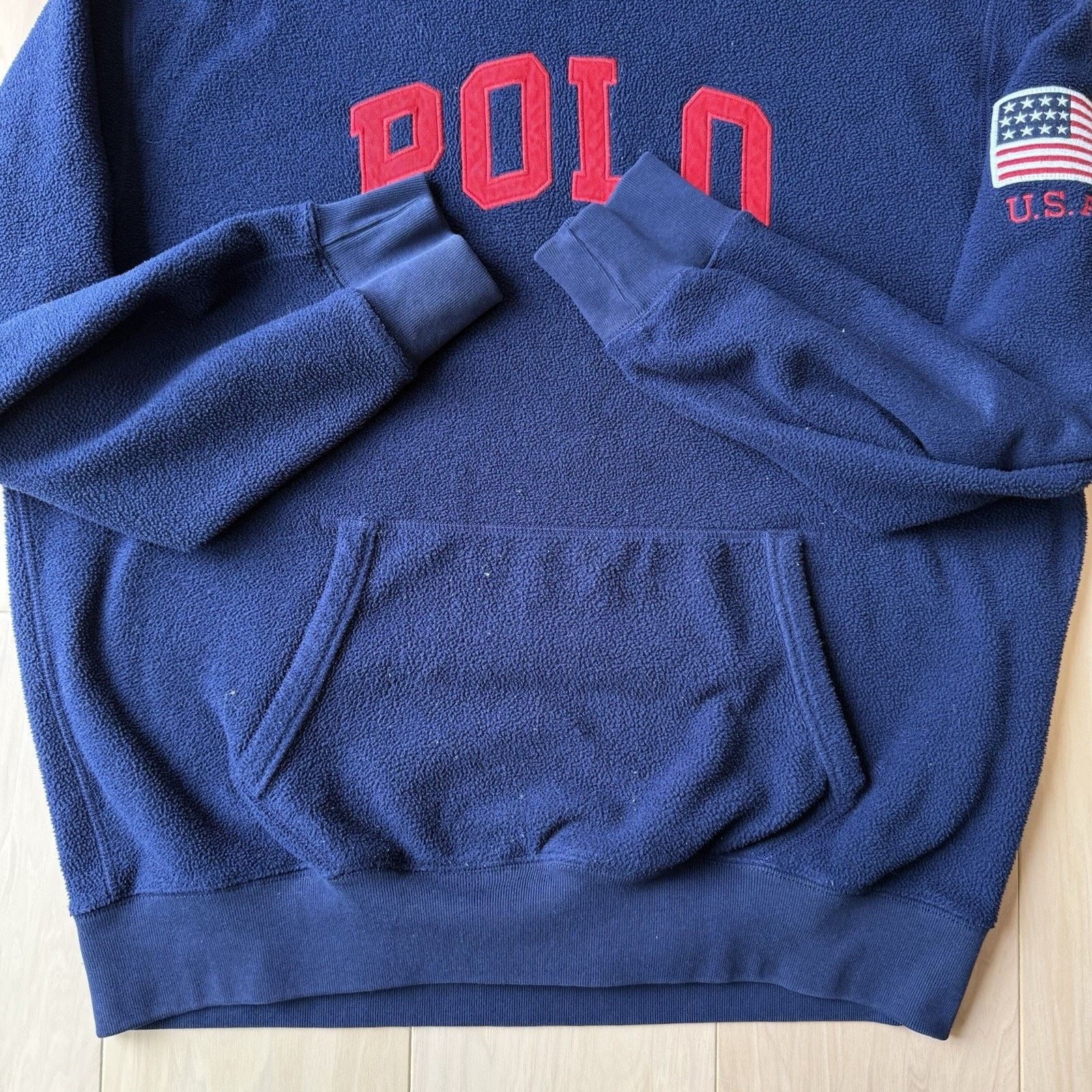 Polo Ralph Lauren Polo Ralph Lauren Hoodie XL Navy Fleece Pullover Flag Patch Size US XL / EU 56 / 4 - 5 Thumbnail