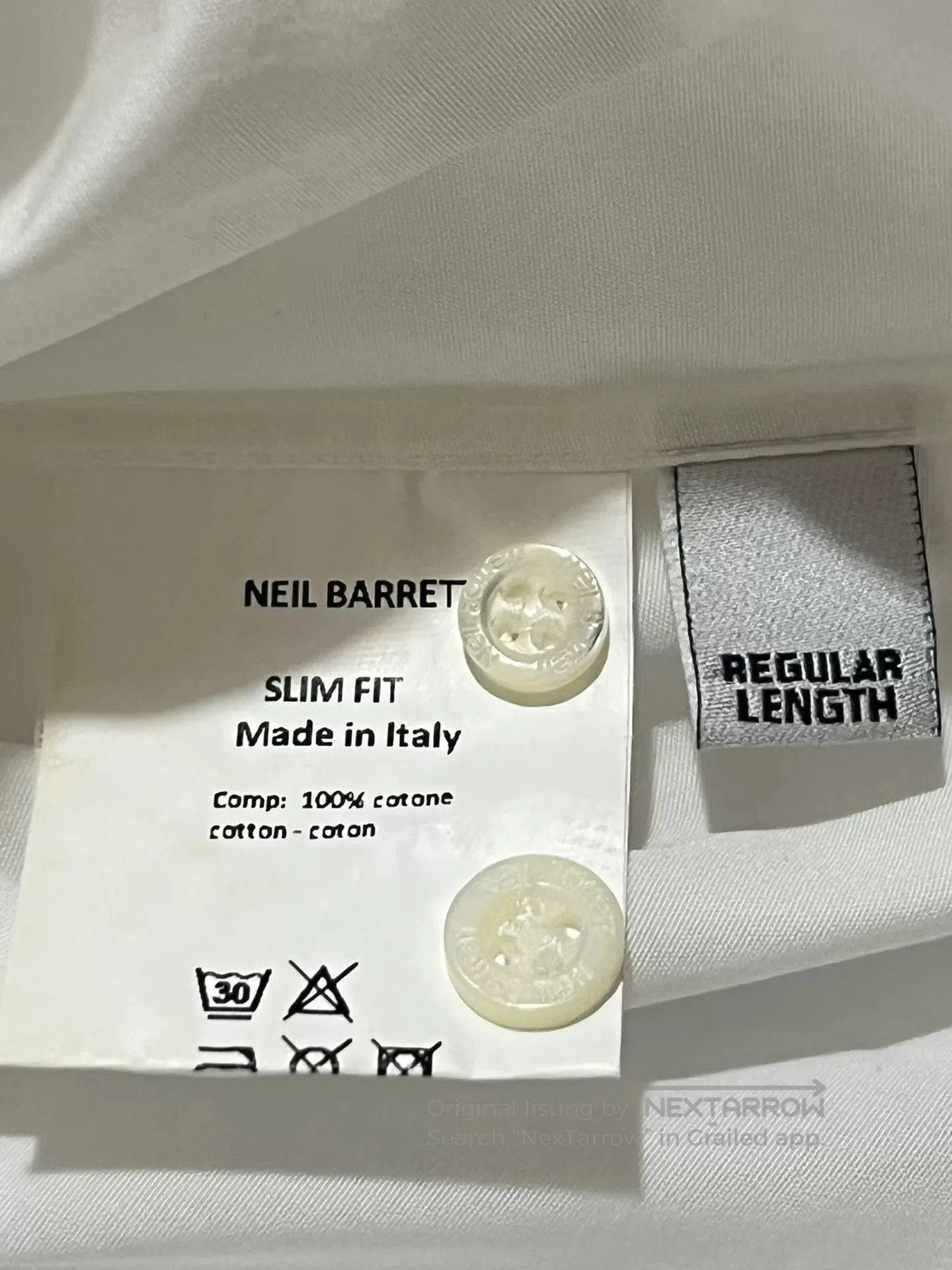 Neil Barrett Neil Barrett White Shirt w/ Black Symbols. Size US M / EU 48-50 / 2 - 5 Thumbnail