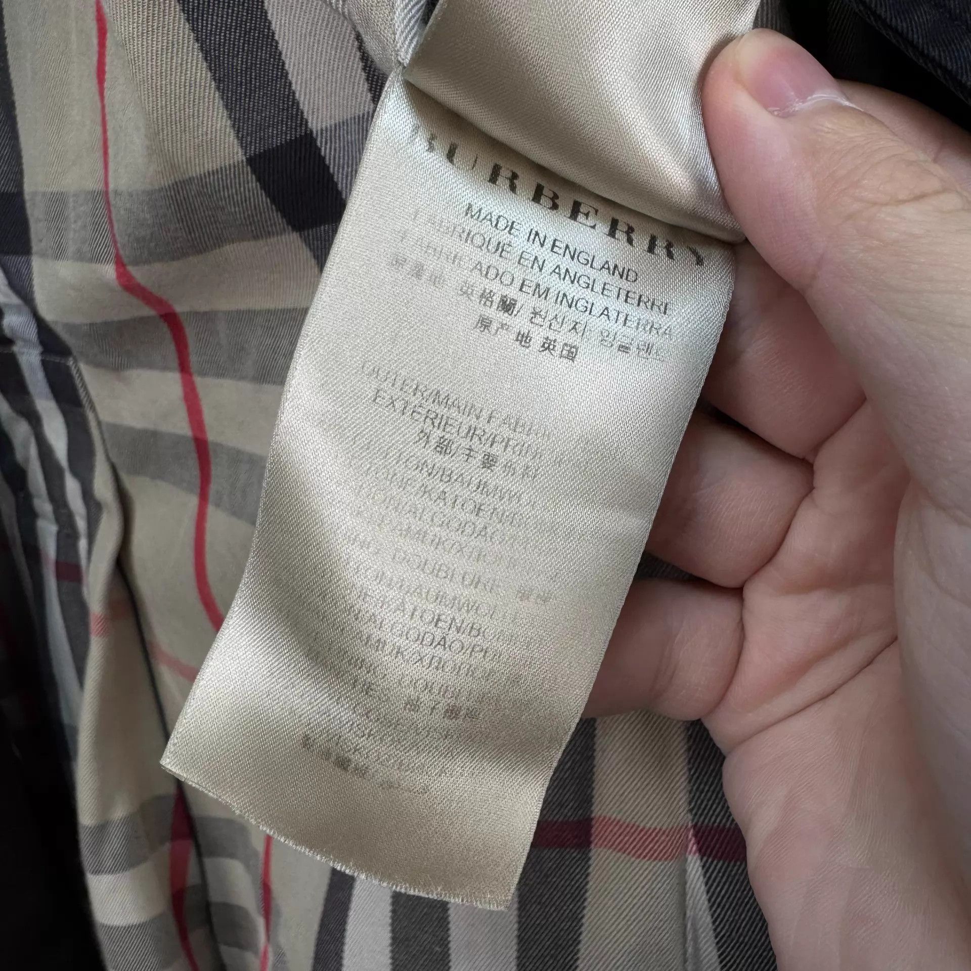 Burberry Burberry Black Lined Check Trench Coat 54 9/10 Fading Size US L / EU 52-54 / 3 - 7 Thumbnail