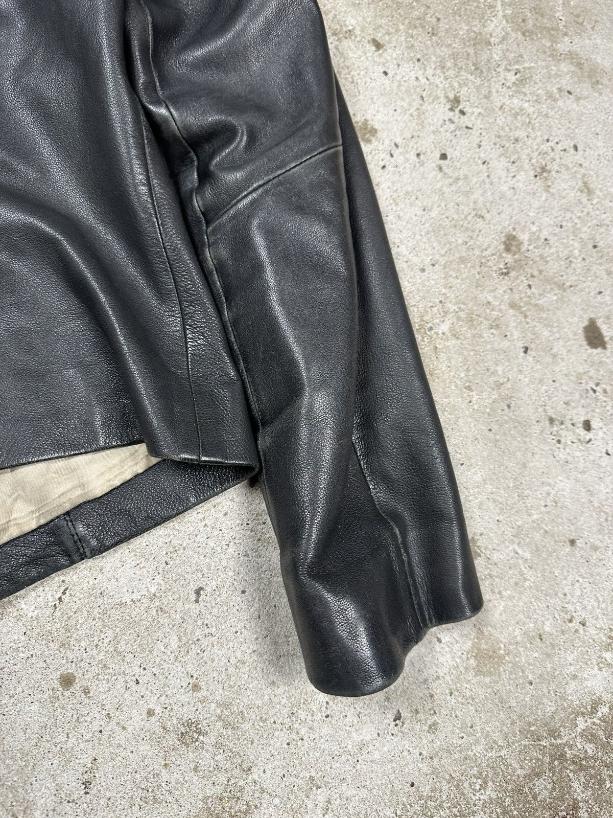 Massimo Dutti Massimo Dutti Black Sheep Leather Asymmetrical Moto Biker Size M / US 6-8 / IT 42-44 - 18 Thumbnail