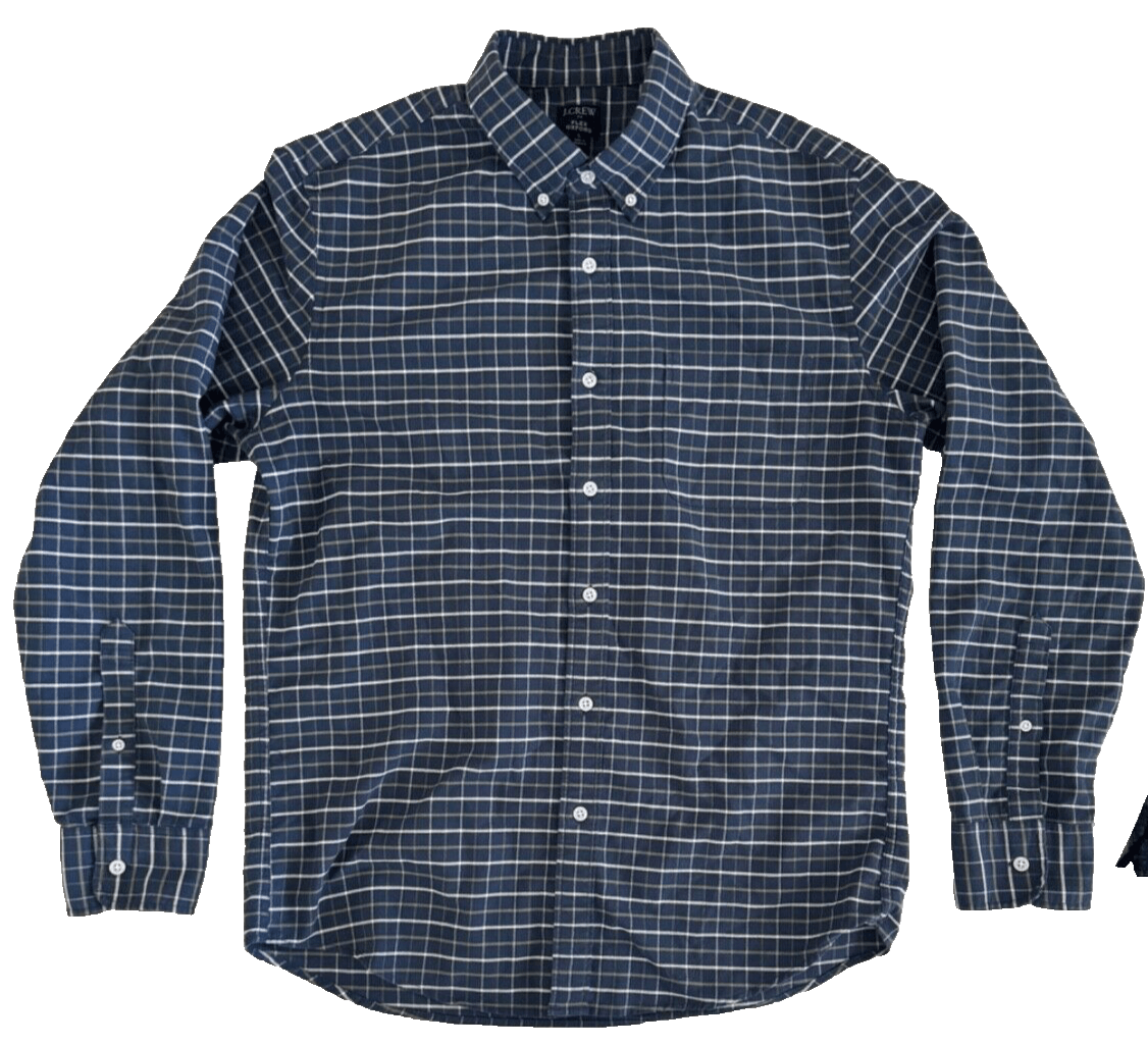 J.Crew J Crew Men's L Button Tattersall Flex Oxford Blue White Size US L / EU 52-54 / 3 - 1 Thumbnail