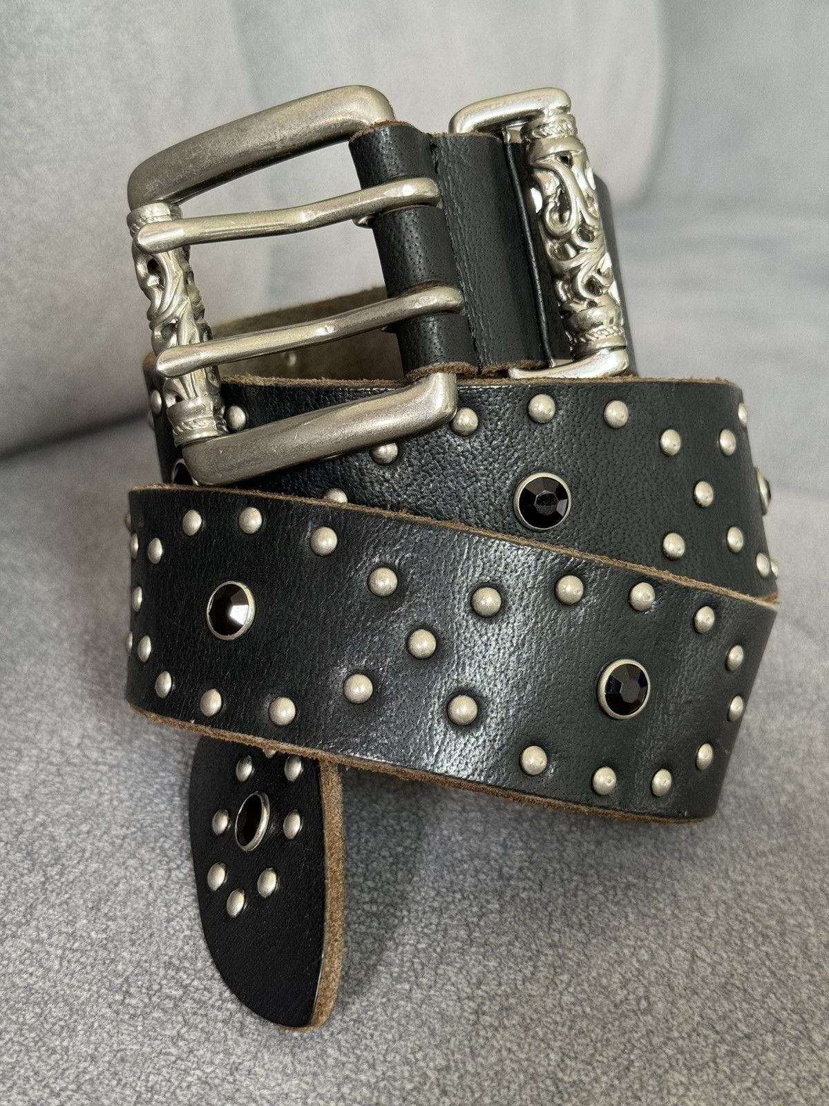 Designer × Handmade × Leather Vintage belt leather inspired CH Size ONE SIZE - 2 Thumbnail