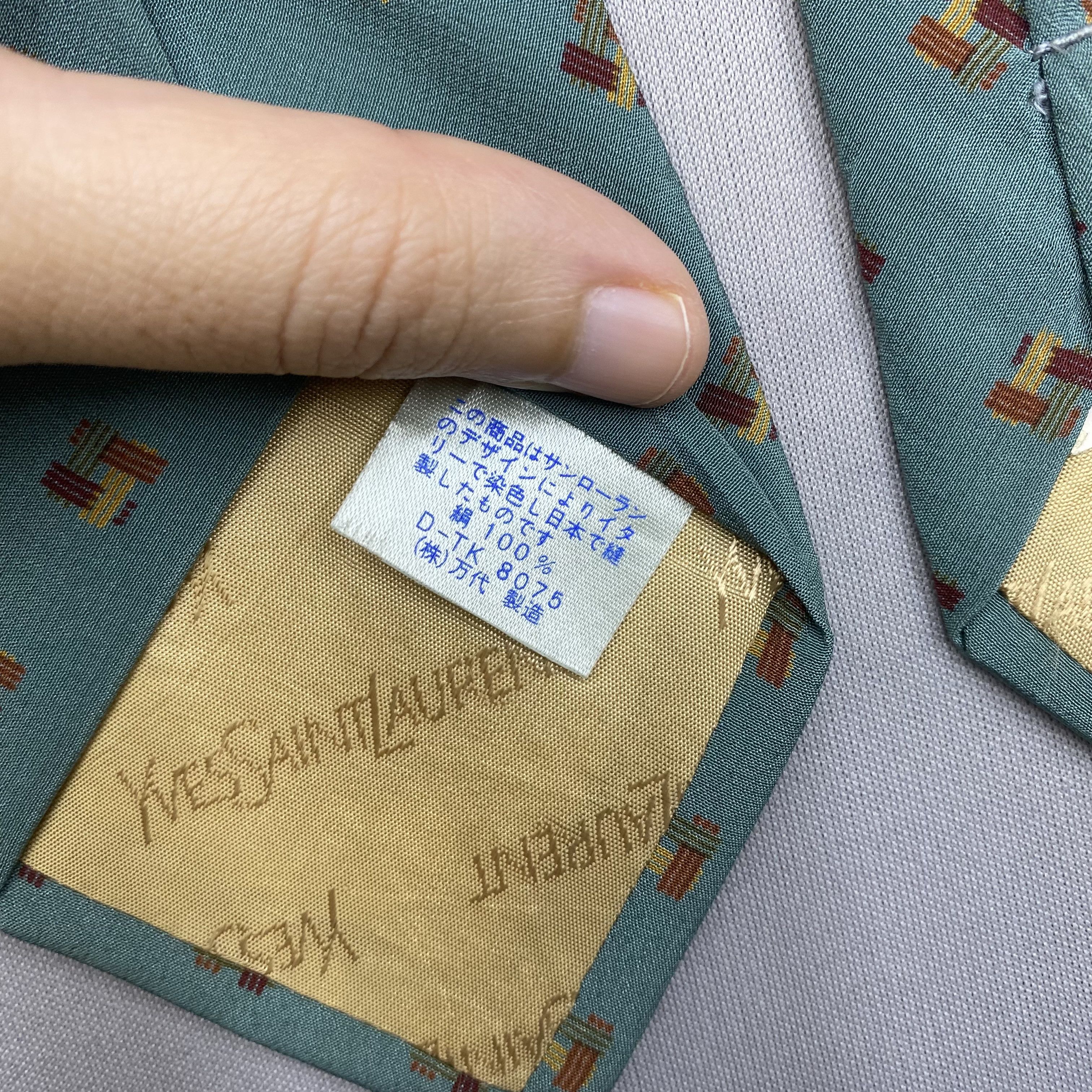 Japanese Brand Vintage Yves Saint Laurent SILK Necktie Cravate Pure Silk Size ONE SIZE - 7 Thumbnail