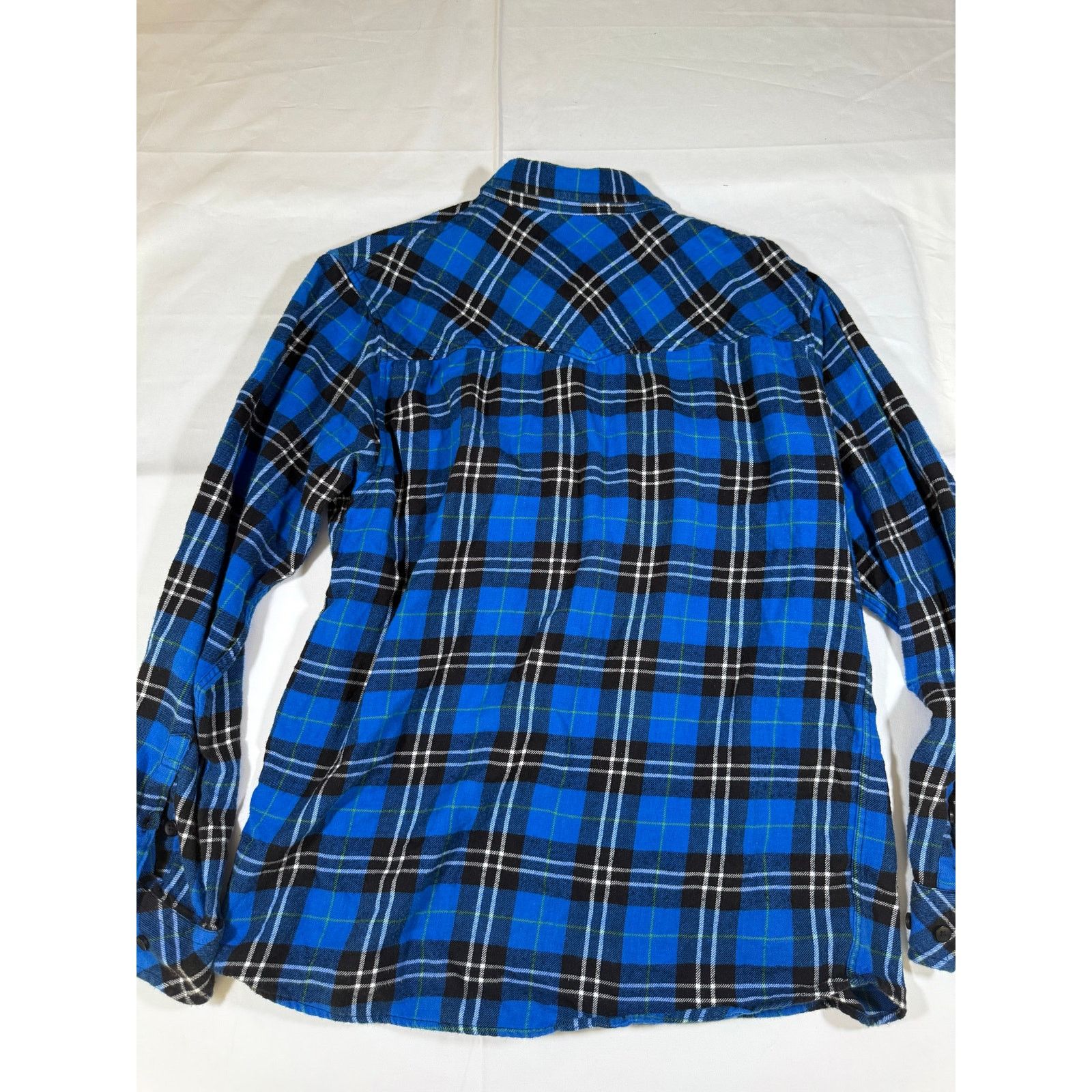 KAVU KAVU Men’s Flannel Shirt M Blue Black Plaid Long Sleeve Size US M / EU 48-50 / 2 - 2 Thumbnail