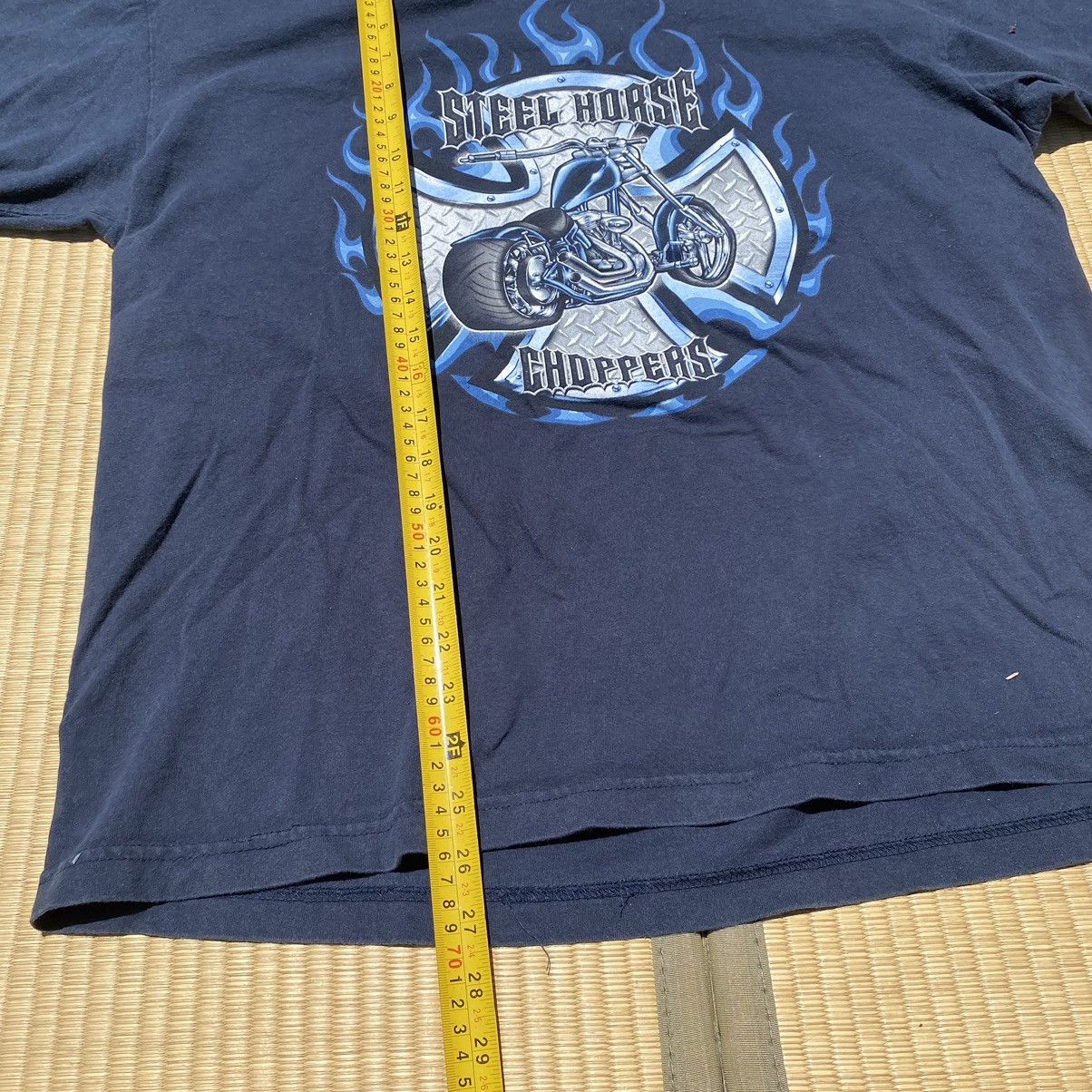 Harley Davidson × Vintage × West Coast Choppers Vtg Y2K Nobo Steel Horse Choppers Flame Biker Tee Grunge Size US L / EU 52-54 / 3 - 3 Thumbnail