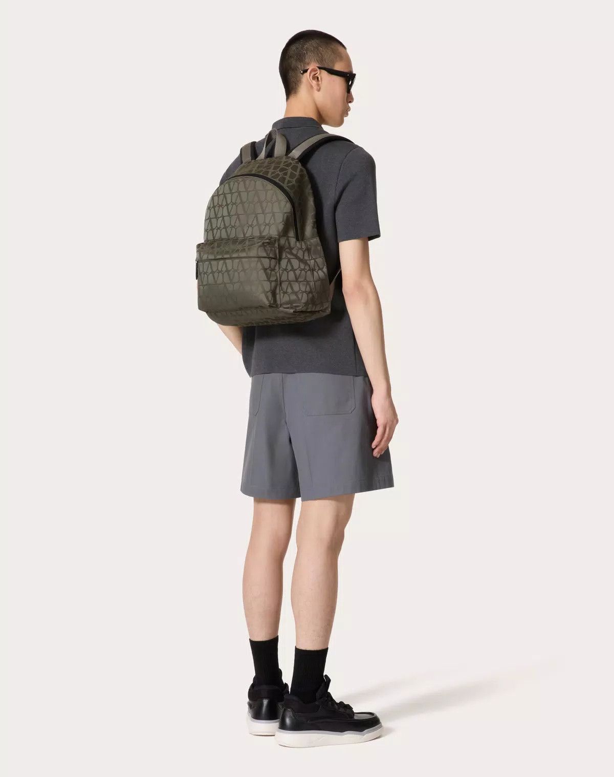 Valentino oc11z0725 Size: OS/ Toile Iconographe Backpack in Army Green Size ONE SIZE - 8 Thumbnail