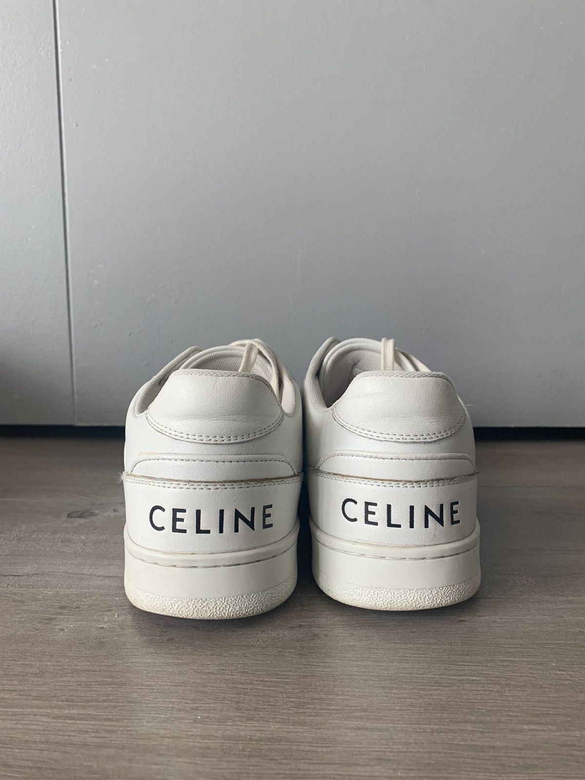 Celine Celine White Leather Lace-Up Trainers Size US 10.5 / EU 43-44 - 2 Thumbnail