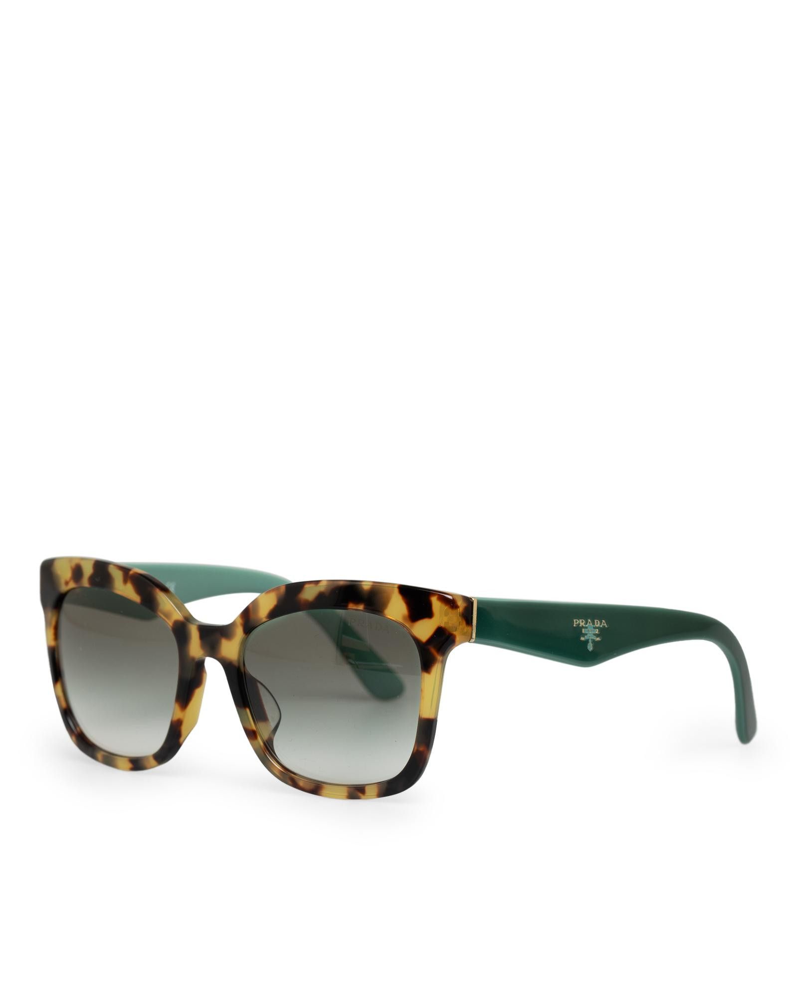 image of Prada Tinted Acetate Square Sunglasses in Brown, Women's