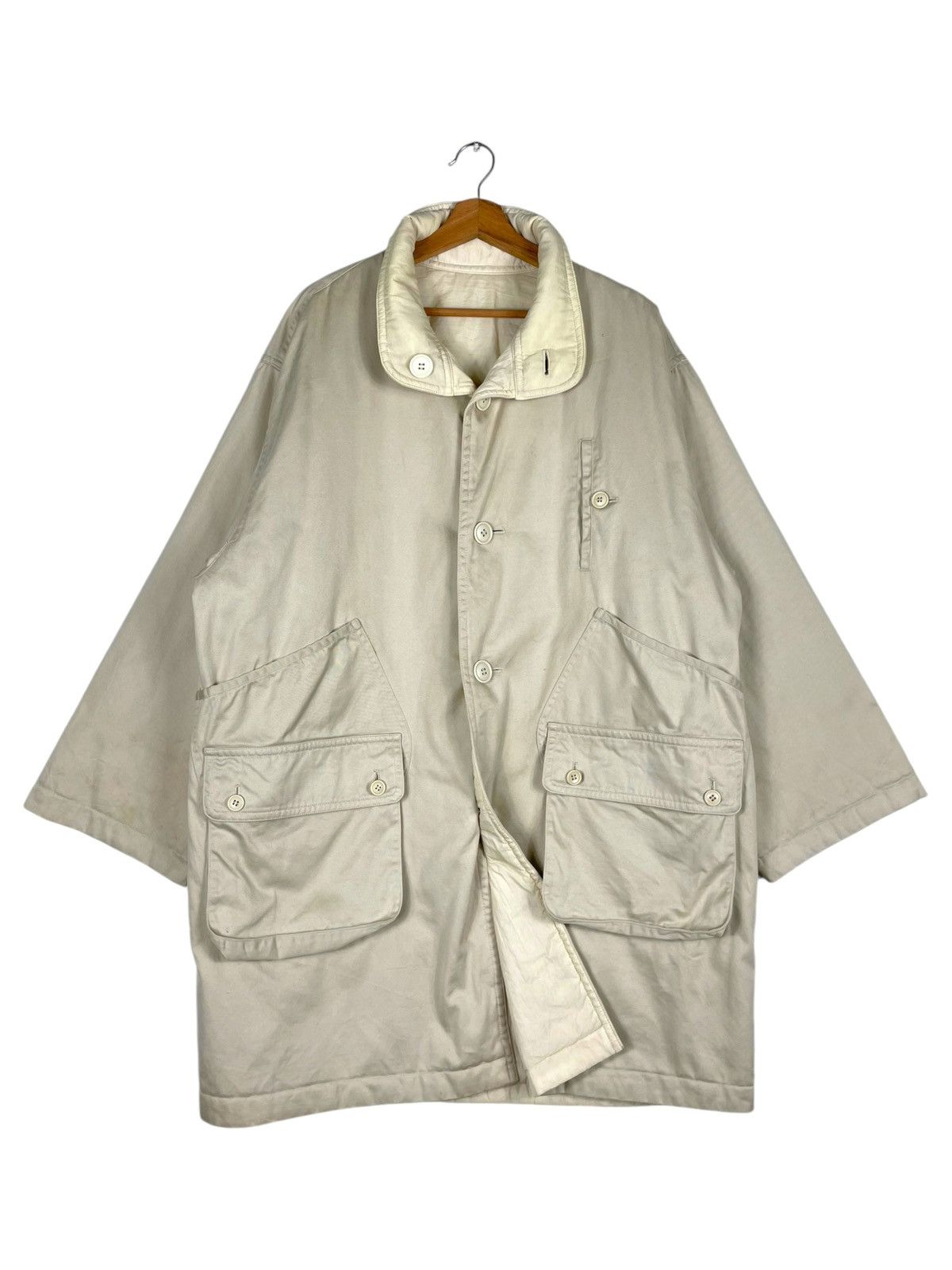Issey Miyake ARCHIVES💥 80s BOXY COAT ISSEY MIYAKE BUTTON LONG JACKET Size US L / EU 52-54 / 3 - 2 Thumbnail