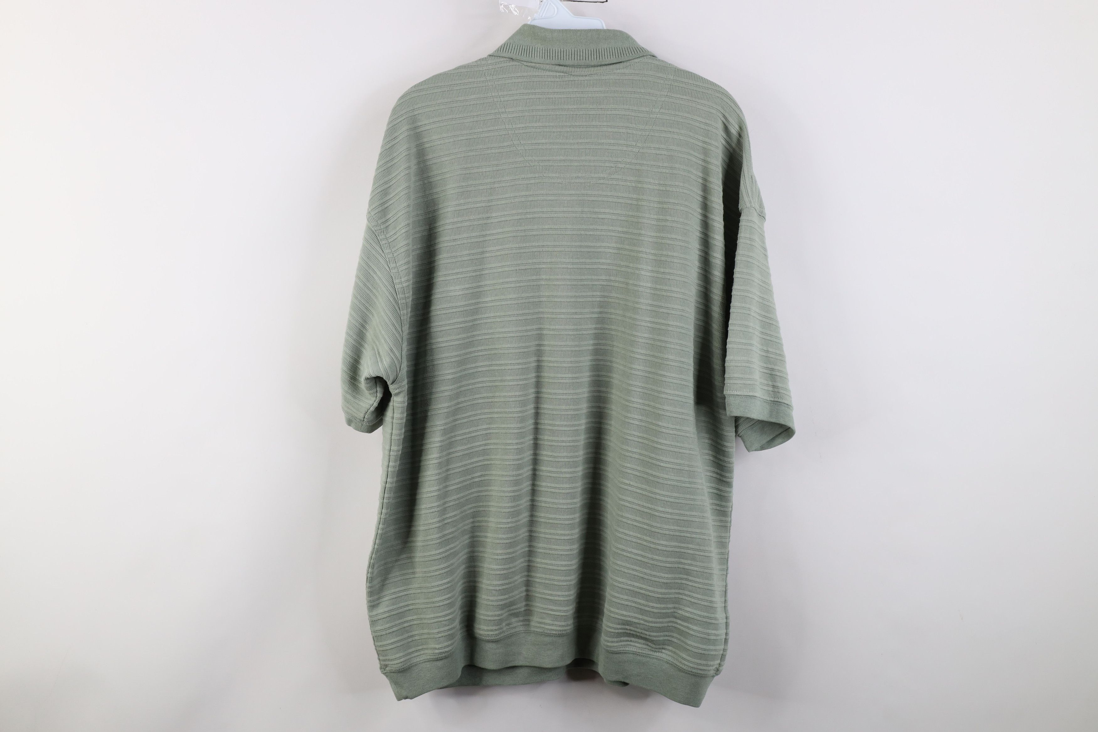 Vintage Vintage 90s Streetwear Ribbed Knit Pullover Polo Shirt Green Size US XL / EU 56 / 4 - 9 Thumbnail