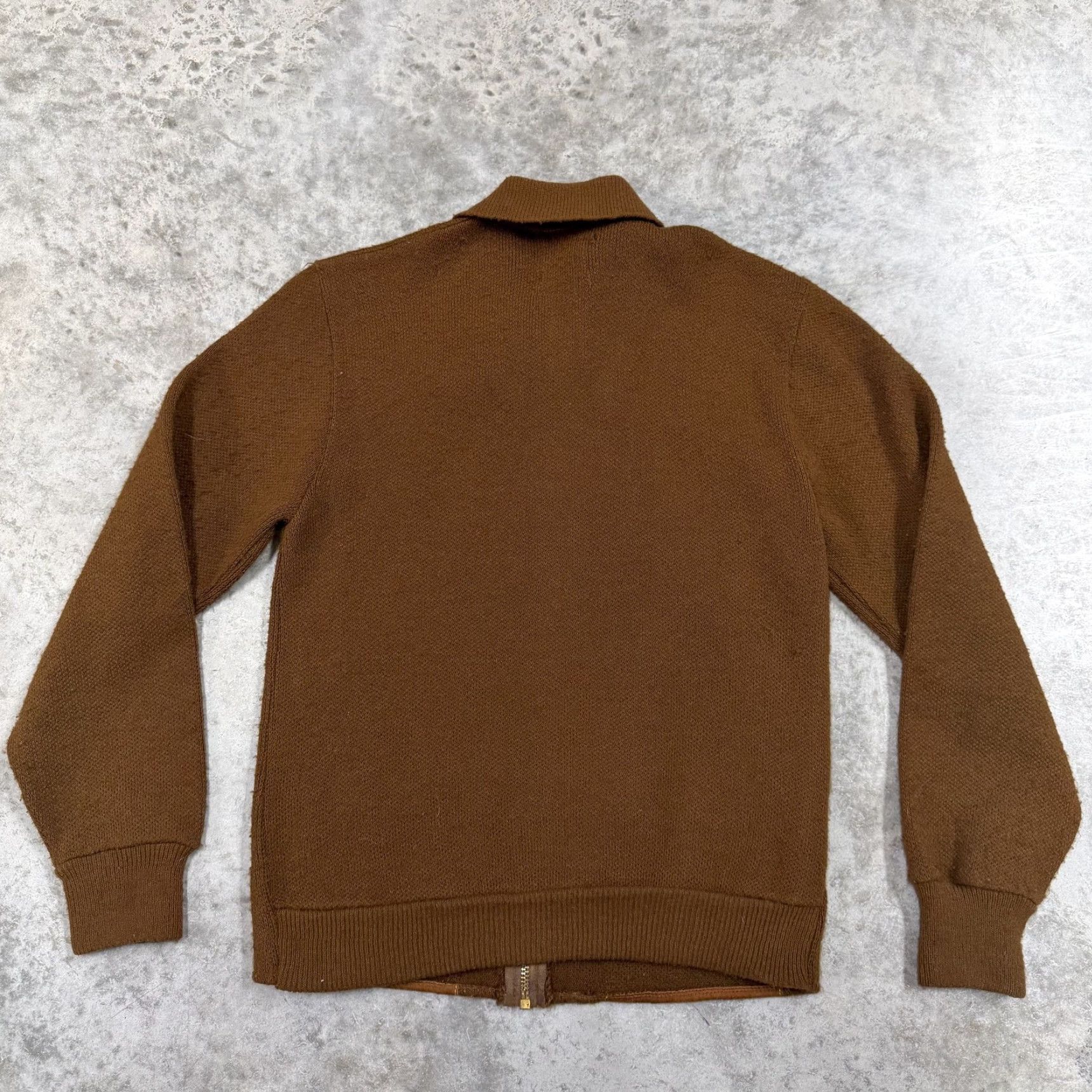 Vintage VINTAGE Montgomery Ward Sweater Mens Small Brown Full Zip Suede Argyle 70s Size US S / EU 44-46 / 1 - 5 Thumbnail