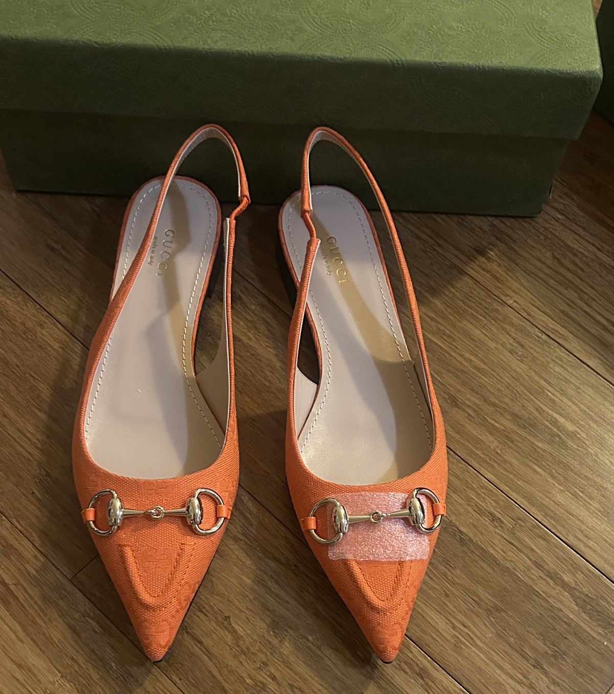 Gucci Gucci Horsebit GG Print Fabric Upper 1.5cm Flats Orange Size US 8.5 / IT 38.5 - 3 Thumbnail