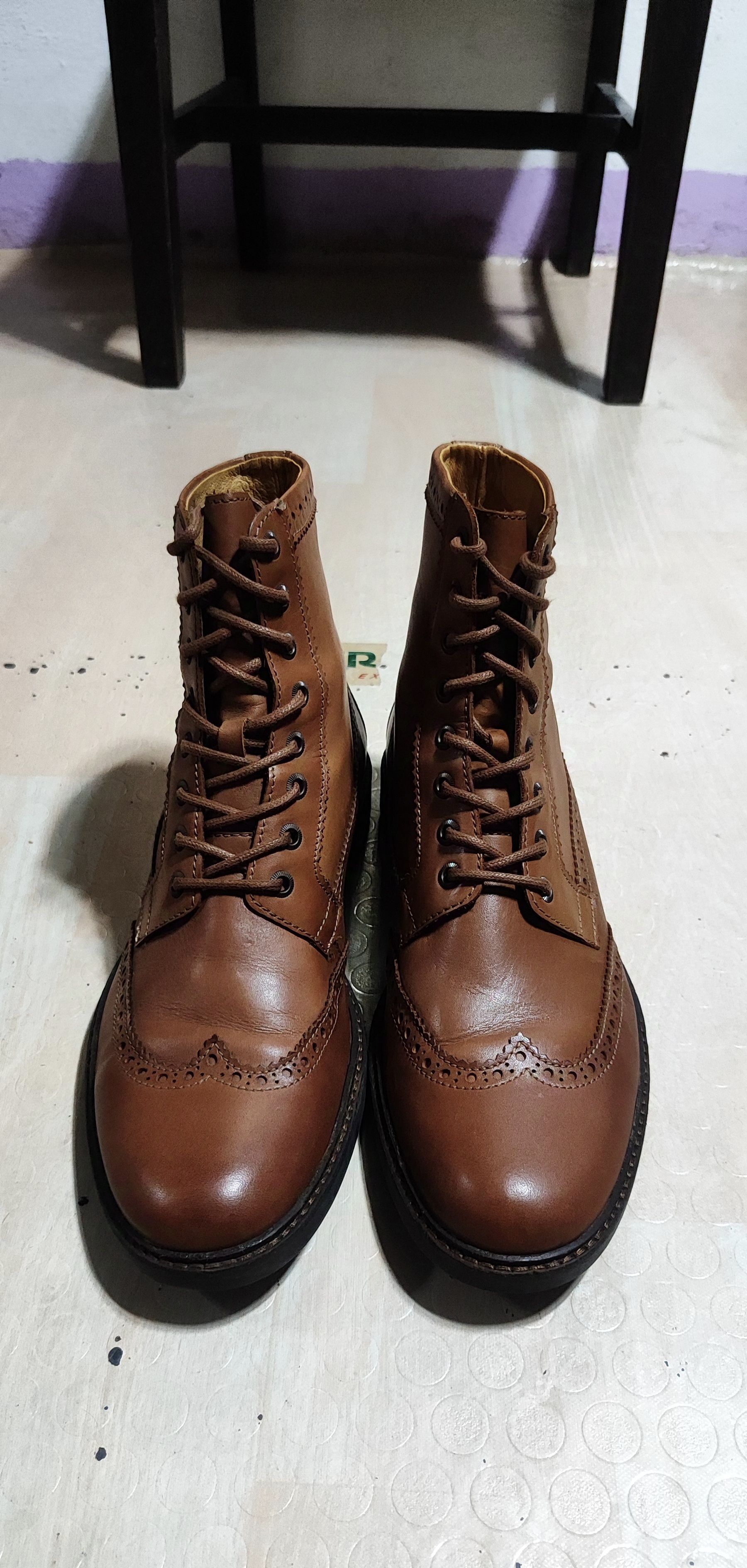 Aigle AIGLE Men’s Wingtip Oxfords Brown Leather Boots Size US 10 / EU 43 - 8 Thumbnail
