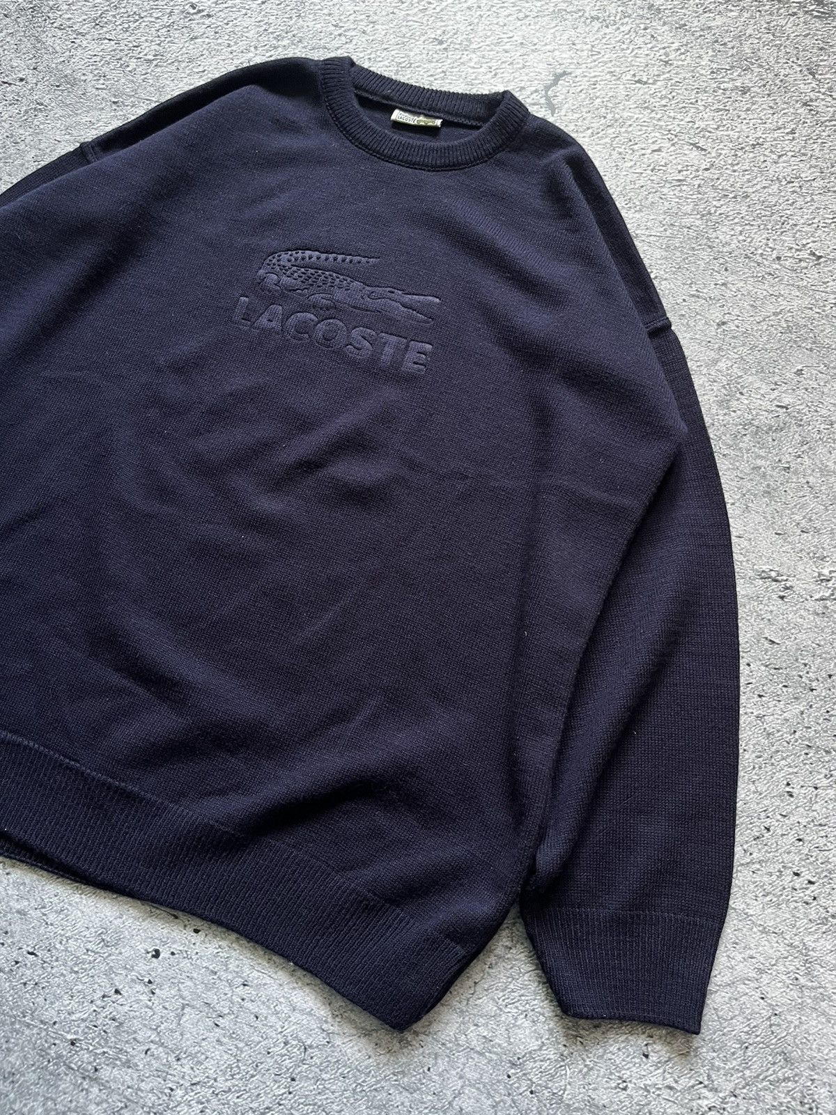 Lacoste × Vintage 90s Lacoste Vintage Knit Sweater big crocodile logo Size US XL / EU 56 / 4 - 2 Thumbnail