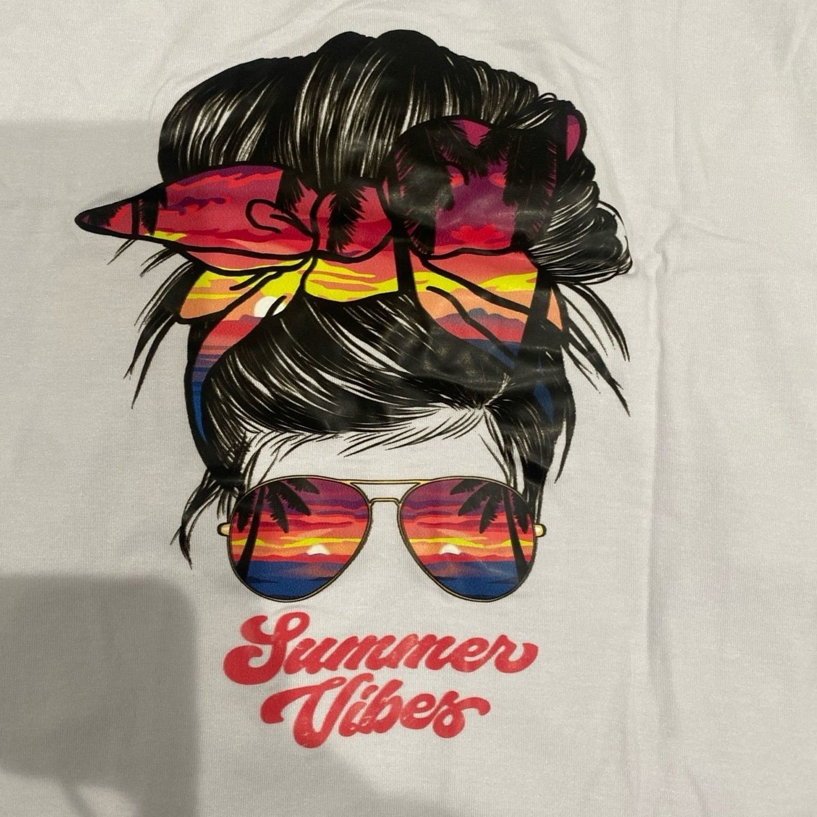 Shein Summer Vibes Graphic Tank Top in White, Size L Size L / US 10 / IT 46 - 2 Thumbnail