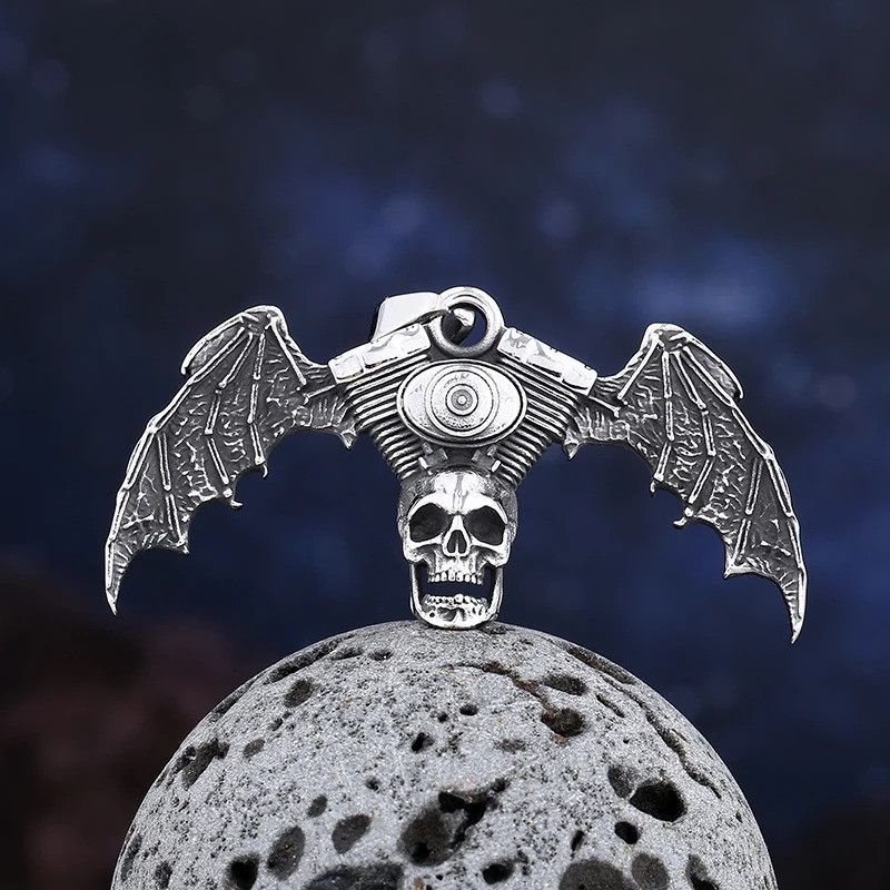 Japanese Brand × Jewelry Rock Skull Biker Pendant Necklace Size ONE SIZE - 3 Thumbnail