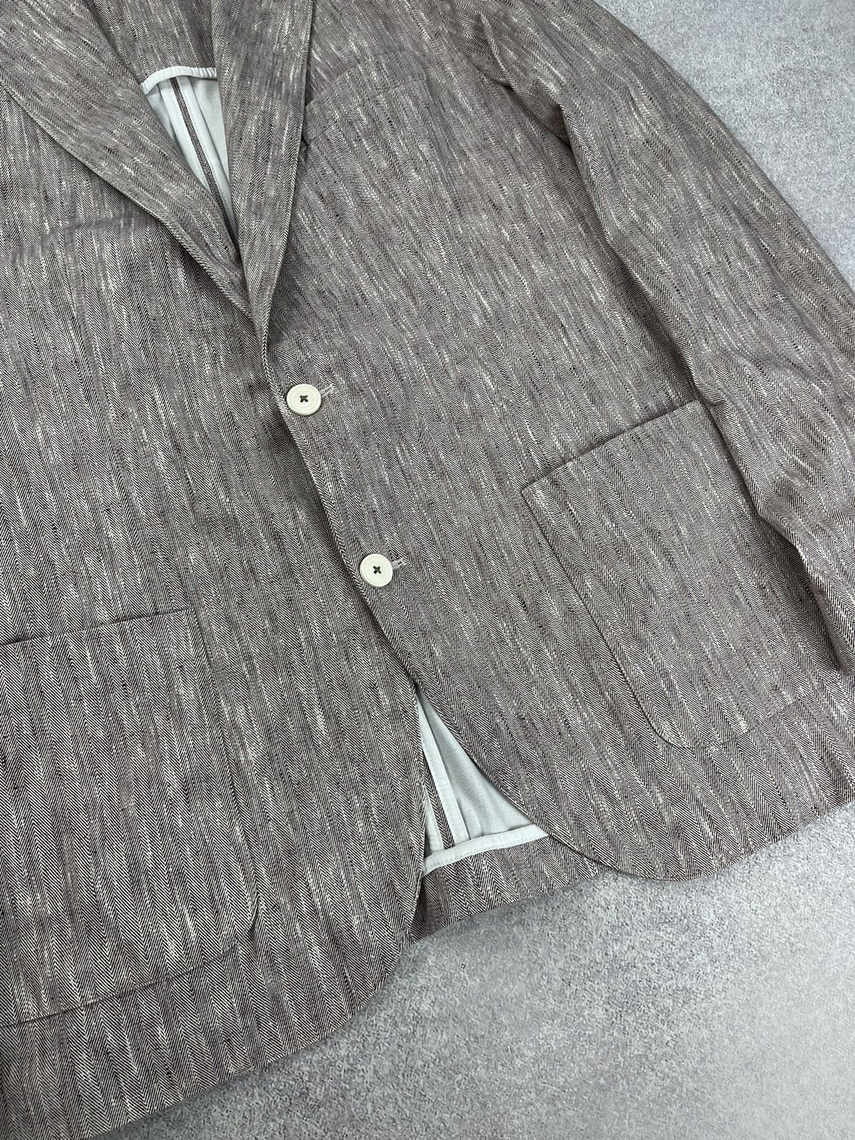 Circolo 1901 Circolo 1901 Slim Fit Herringbone Blazer Jacket Size 54 Size US L / EU 52-54 / 3 - 4 Thumbnail