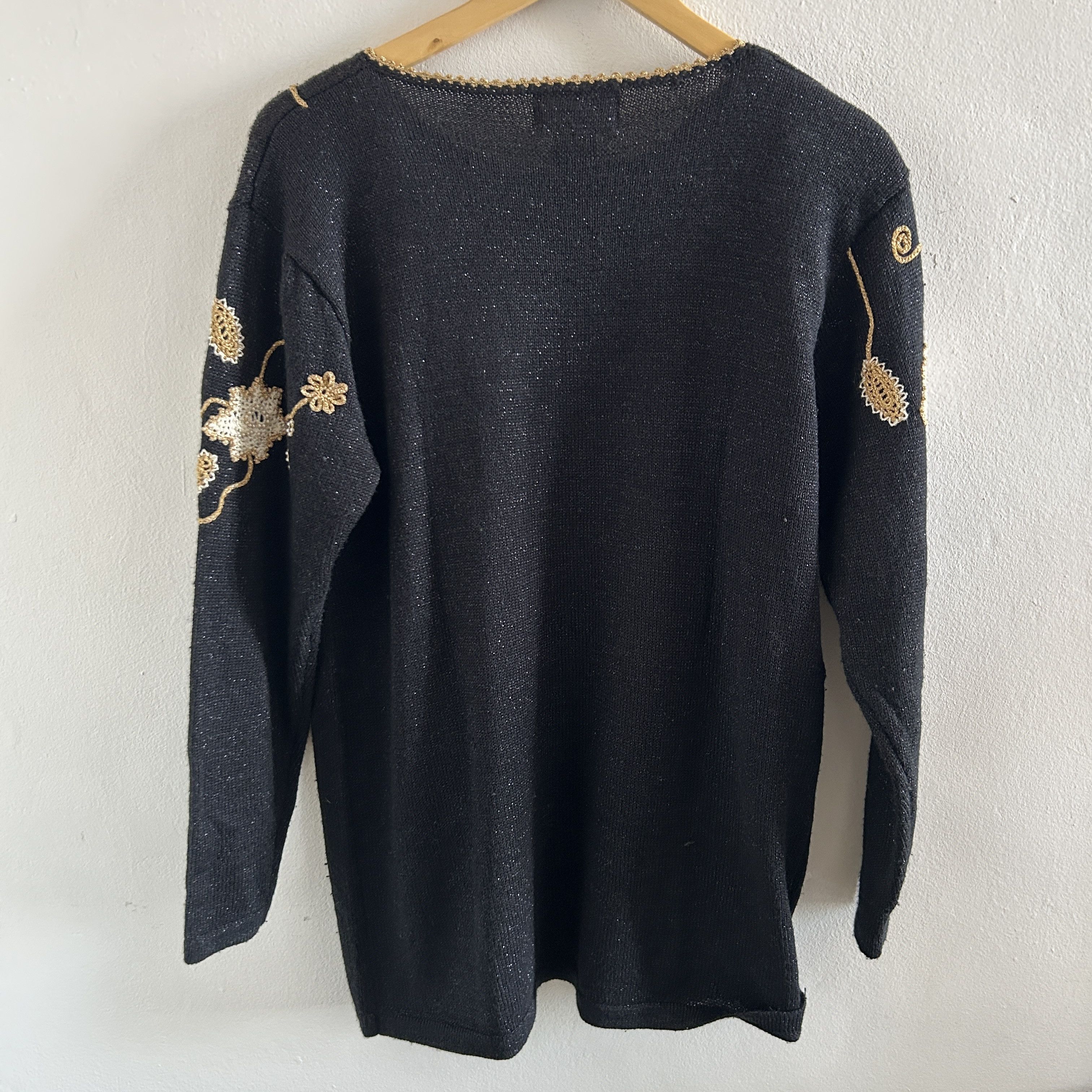 Vintage Vintage 80s Jocelyn Smith Black Gold Sweater Size M / US 6-8 / IT 42-44 - 10 Thumbnail