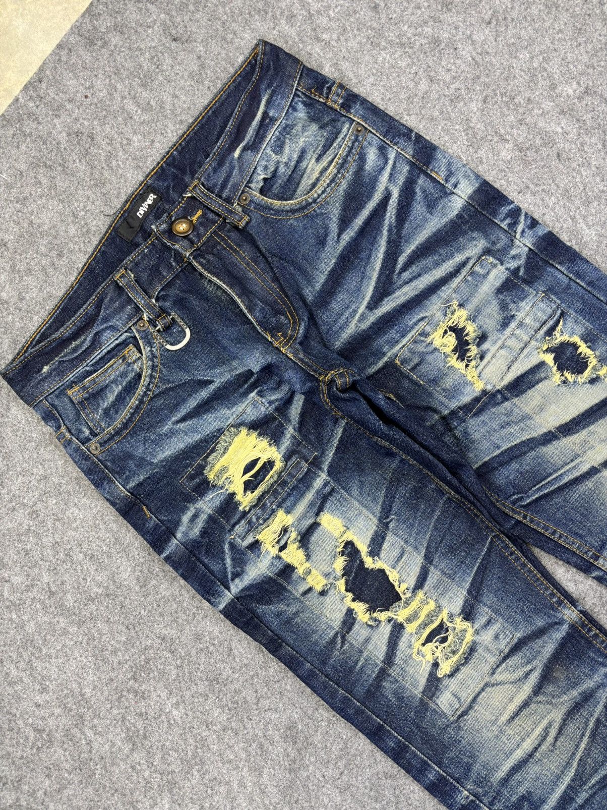 Designer Insane🔥DIVINER Slash Fades Patchwork Distressed Denim F720 Size US 30 / EU 46 - 9 Thumbnail