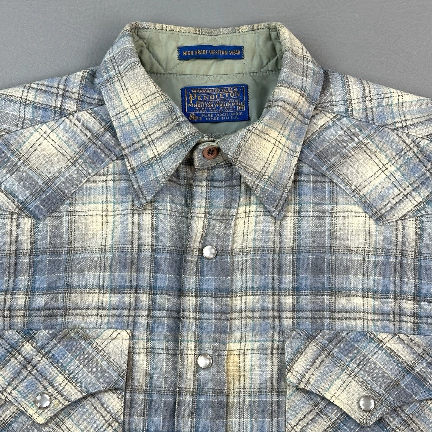 Pendleton VINTAGE Pendleton Shirt Mens M Wool Pearl Snap Western Wear USA Shirt Mens M Blue Plaid 70s Classic Cowboy Western Mens Size US M / EU 48-50 / 2 - 2 Thumbnail