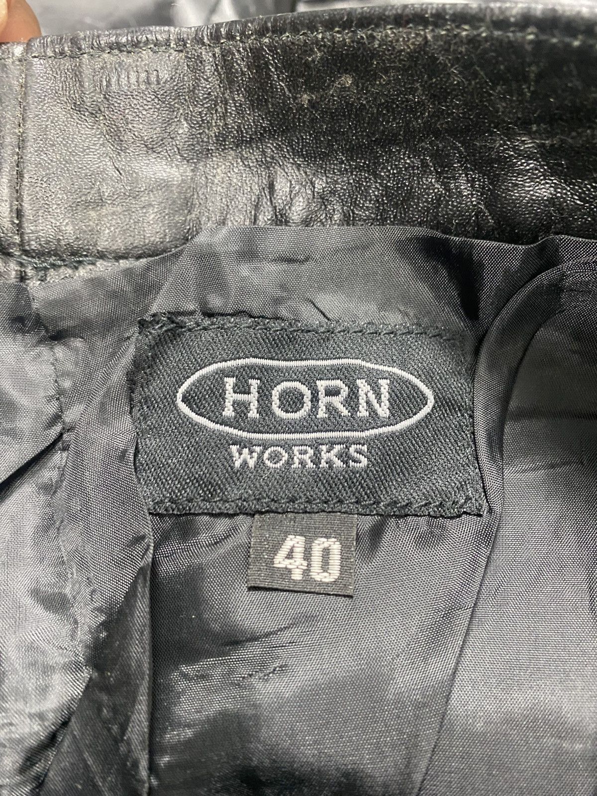 Genuine Leather Rare Vintage Horn Work Japanese Brand Leather Pant Size US 37 - 13 Thumbnail