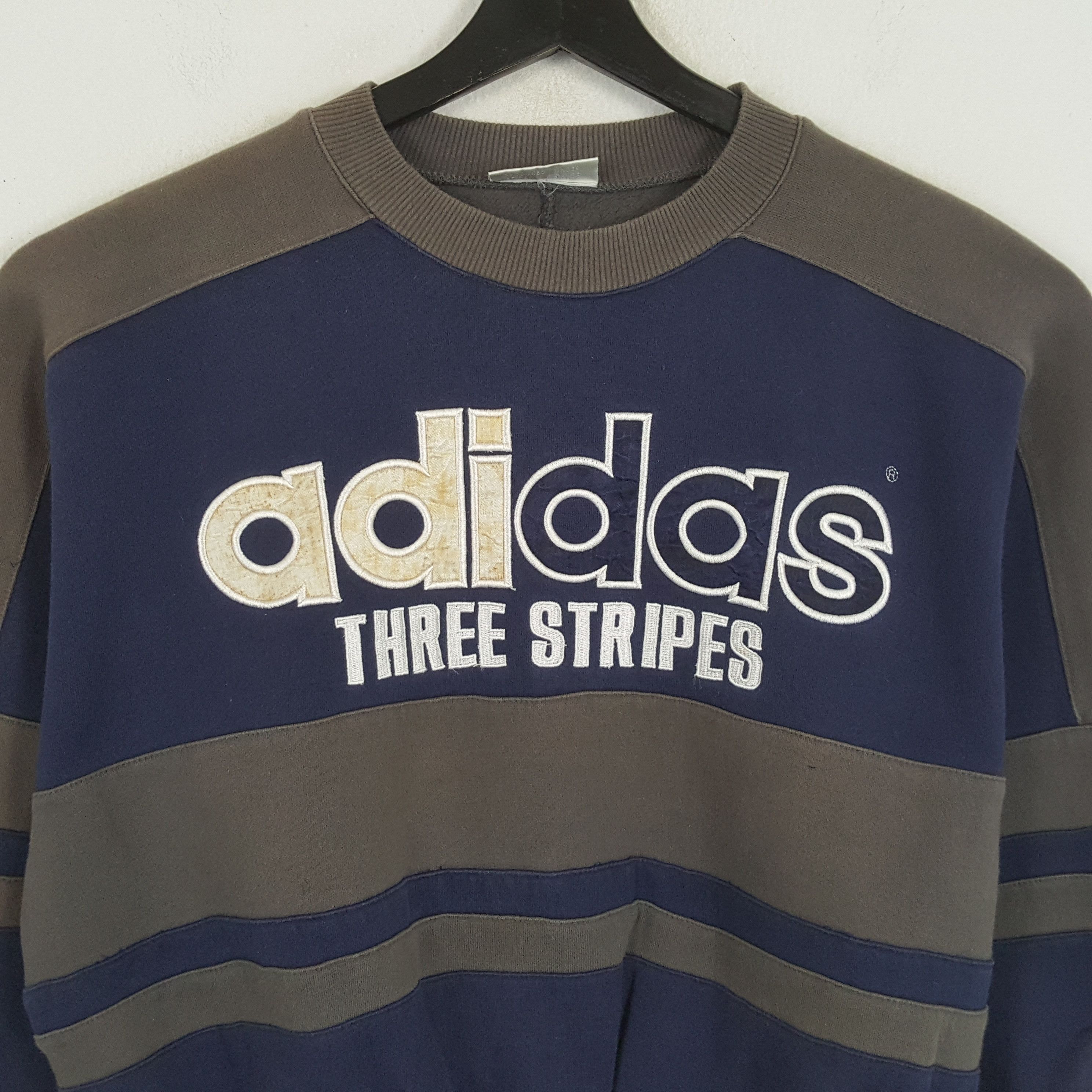 Adidas × Vintage ADIDAS THREE STRIPES Nice Design Fashion Style Sweatshirt Size L / US 10 / IT 46 - 2 Thumbnail