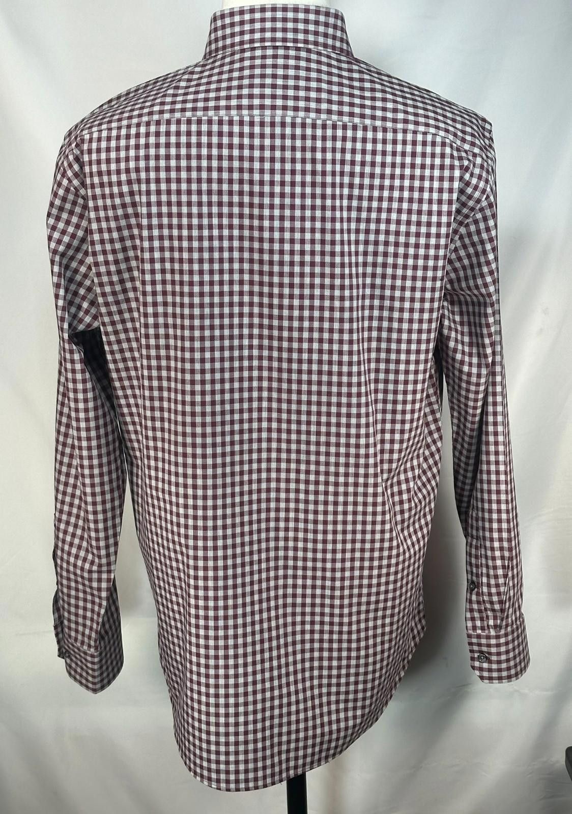 Calibrate Calibrate Plaid Trim No Iron Cotton Maroon Button-Up Men L Size US L / EU 52-54 / 3 - 2 Thumbnail