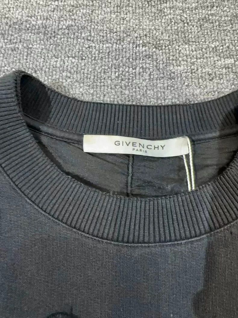 Givenchy Givenchy Black Large Hole Letter Round Neck Sweatshirt 2505 Size US S / EU 44-46 / 1 - 4 Thumbnail