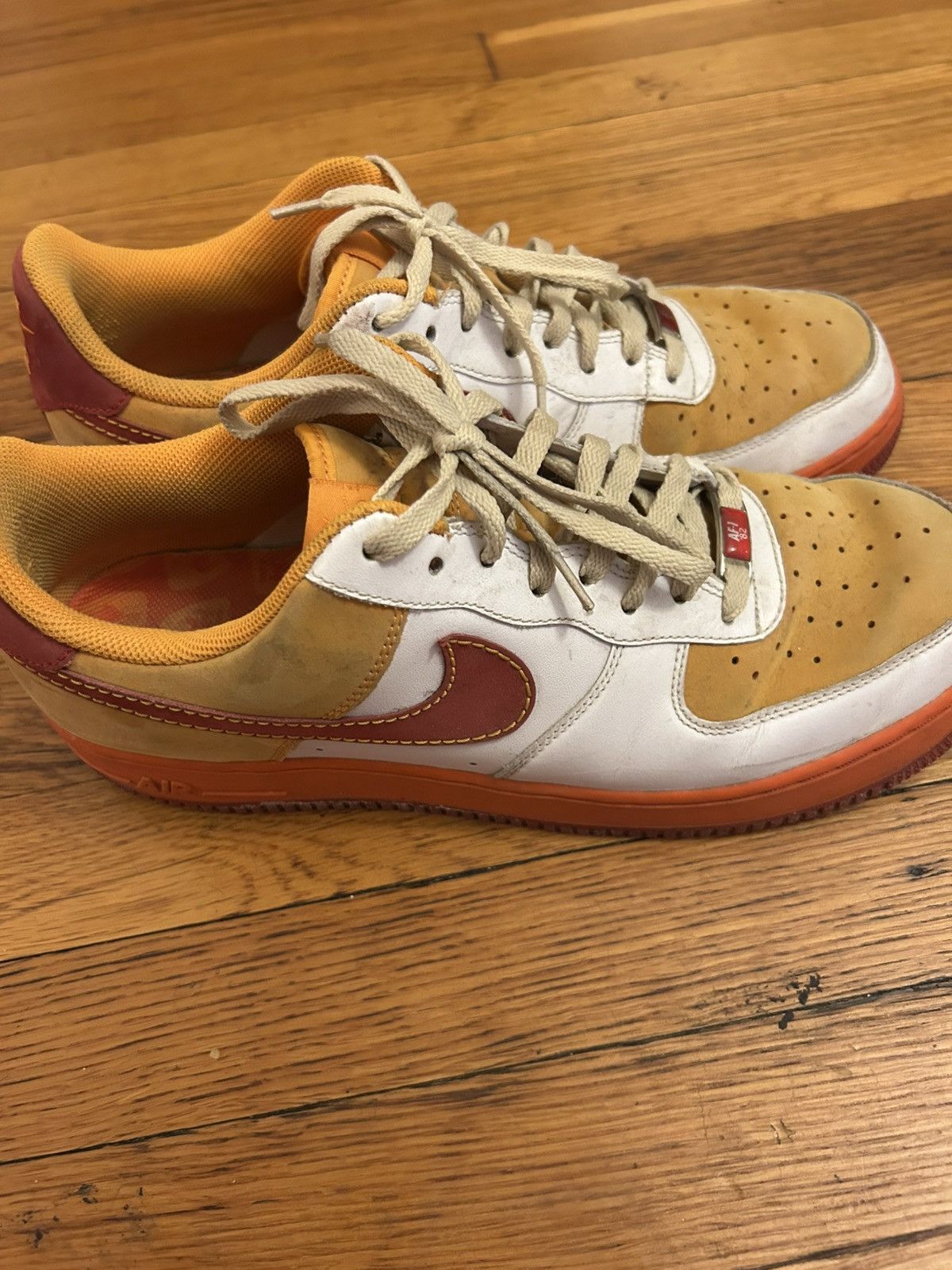 Nike Nike Air Force 1s orange/red/white/off white size 11 Size US 11 / EU 44 - 6 Thumbnail