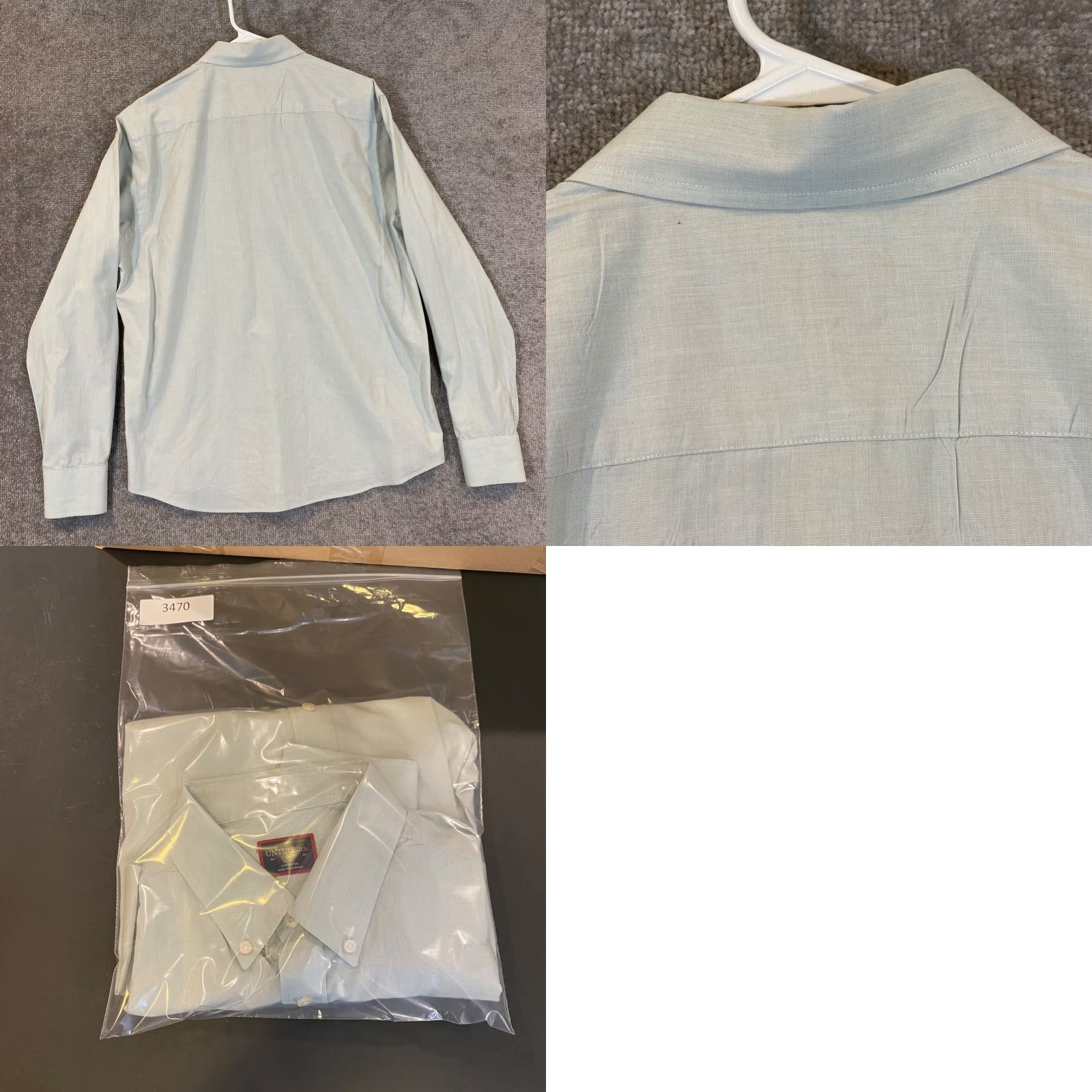 UNTUCKit UNTUCKit Shirt Mens L Slim Light Seafood Green Button-Down Cotton Dress Top L/S Shirt Size US L / EU 52-54 / 3 - 8 Thumbnail